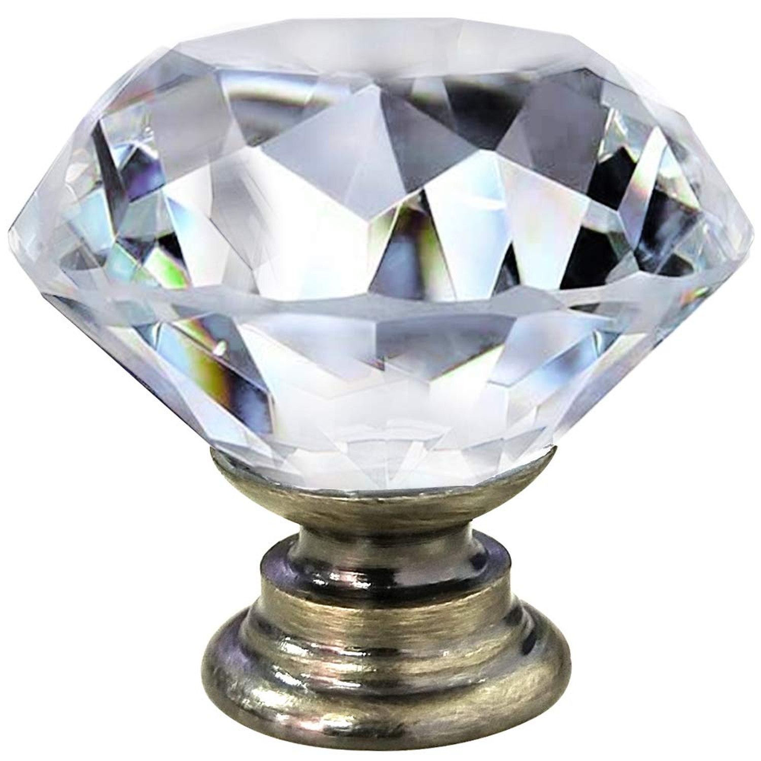 NORTHERN BROTHERS 20 Pack 30mm Crystal Cabinet Knobs, Diamond Glass Drawer Kn…