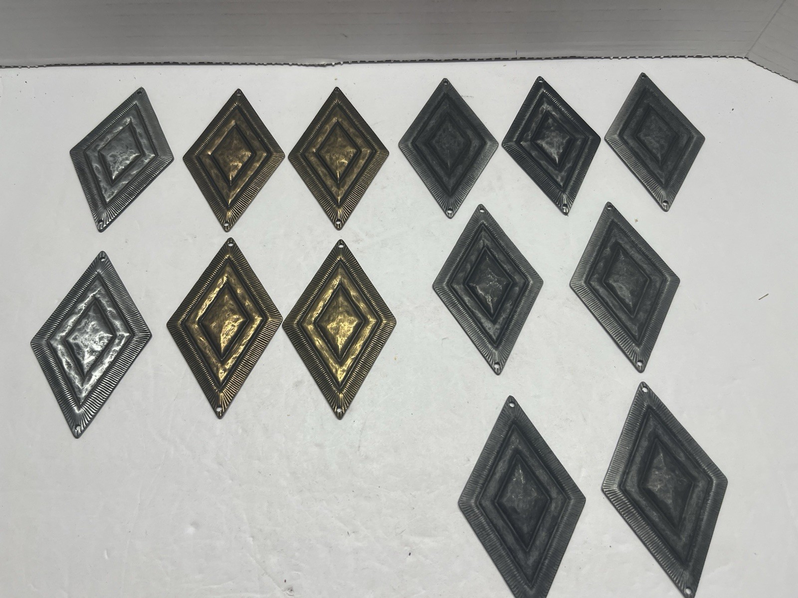 VTG. Lot (13) NOS KBC Decorative Diamond Bronze,Gray, Dark Gray Accent Hardware
