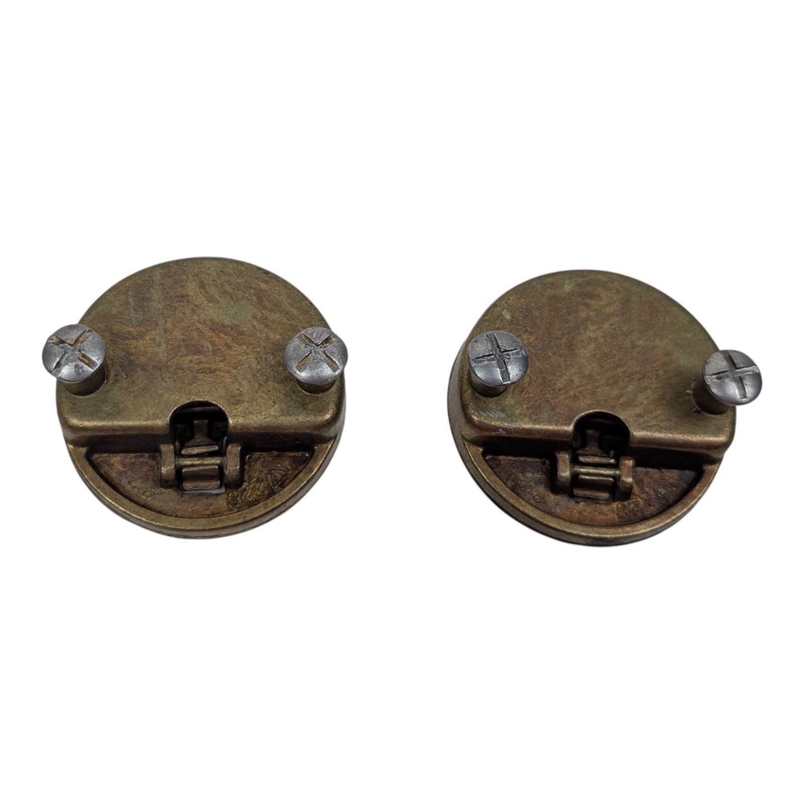 DREXEL ACCOLADE Brass Drawer Bail Pulls 2 Round Campaign KBC N7228 – 1.5”