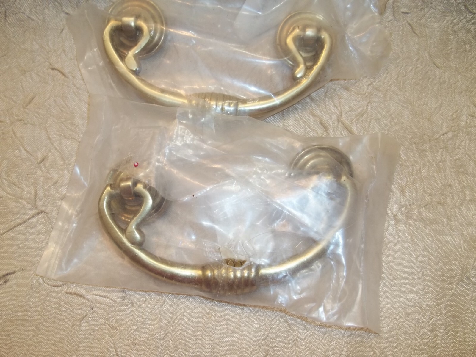 2 Vintage Look Brass Drawer Pulls Handles NIP Made in India