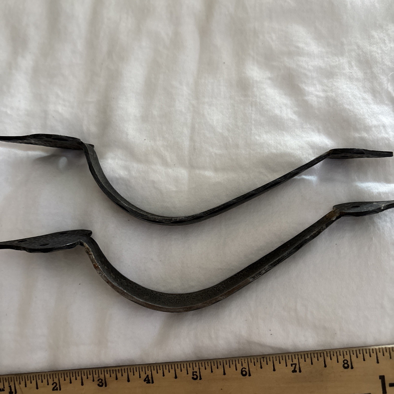 Antique Wrought Iron Drawer Pull 8 1/2” (2) Features A Black Textured Finish