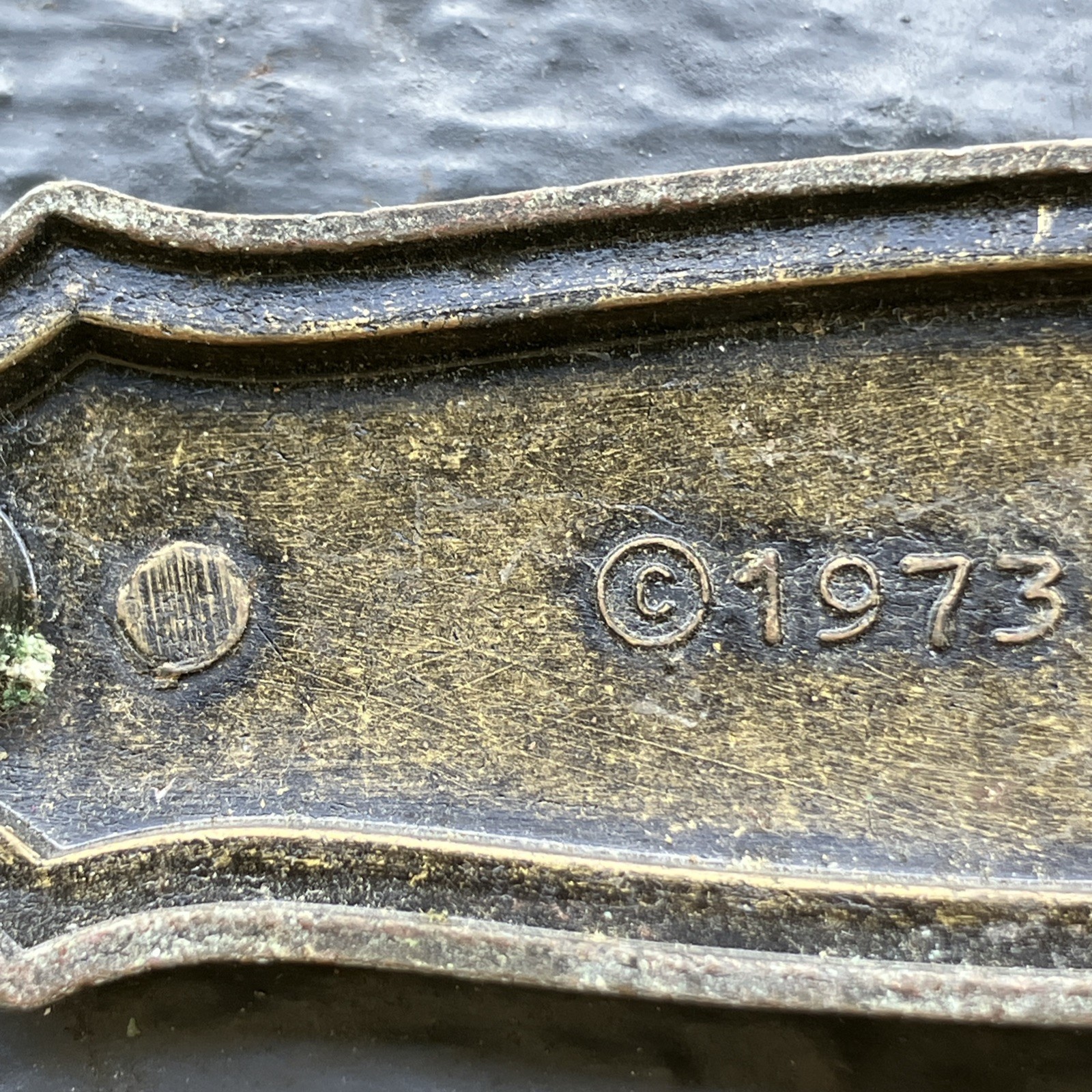 Vintage 1973 One (1) JB JayBee 358 Burnished Brass Drawer Pull Backplate