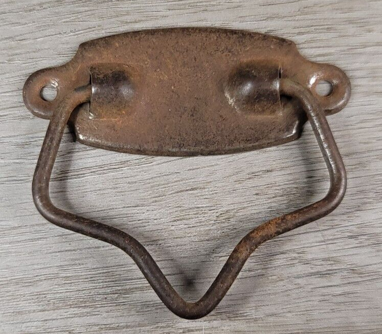 Drawer Pull Drop Bail Metal Back Plate Vintage 1 1/8″ x 2 7/8″