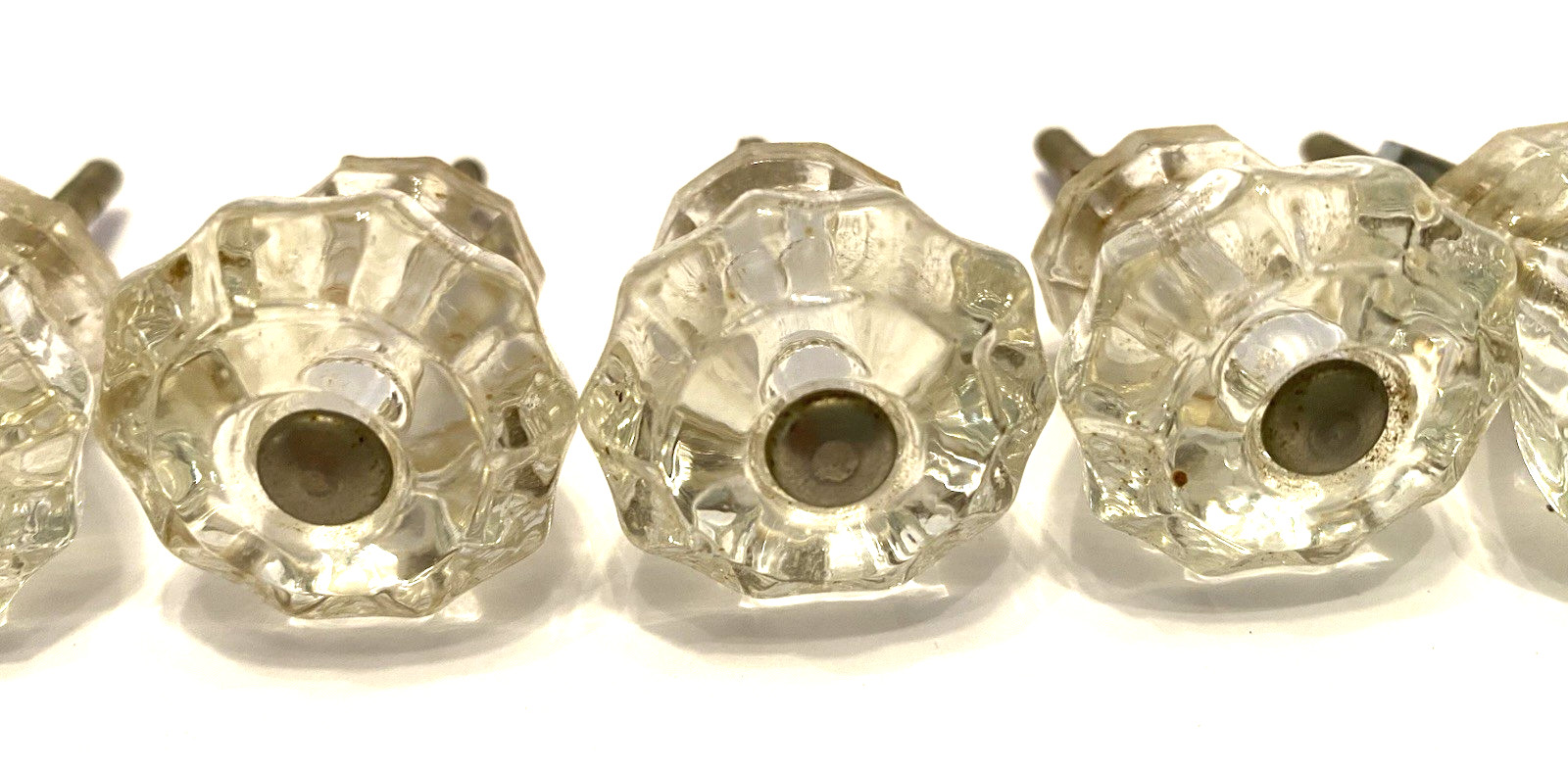 Set of 6 VTG Clear Glass 1″ x 1″ Cabinet/Drawer Pulls/Knobs