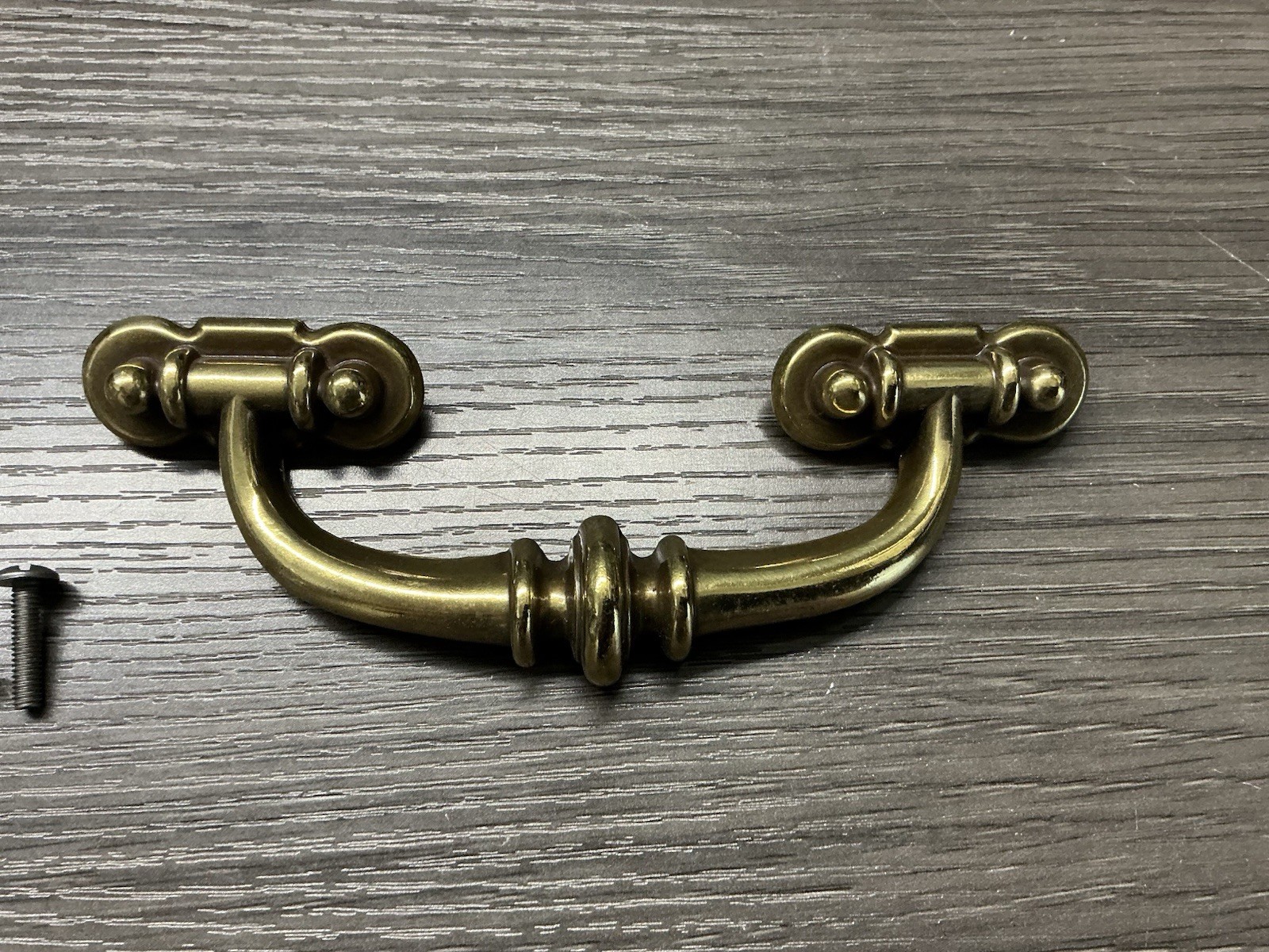 1 Vintage MCM Keeler Belwith Brass Cabinet Drawer Handle Pull (136)