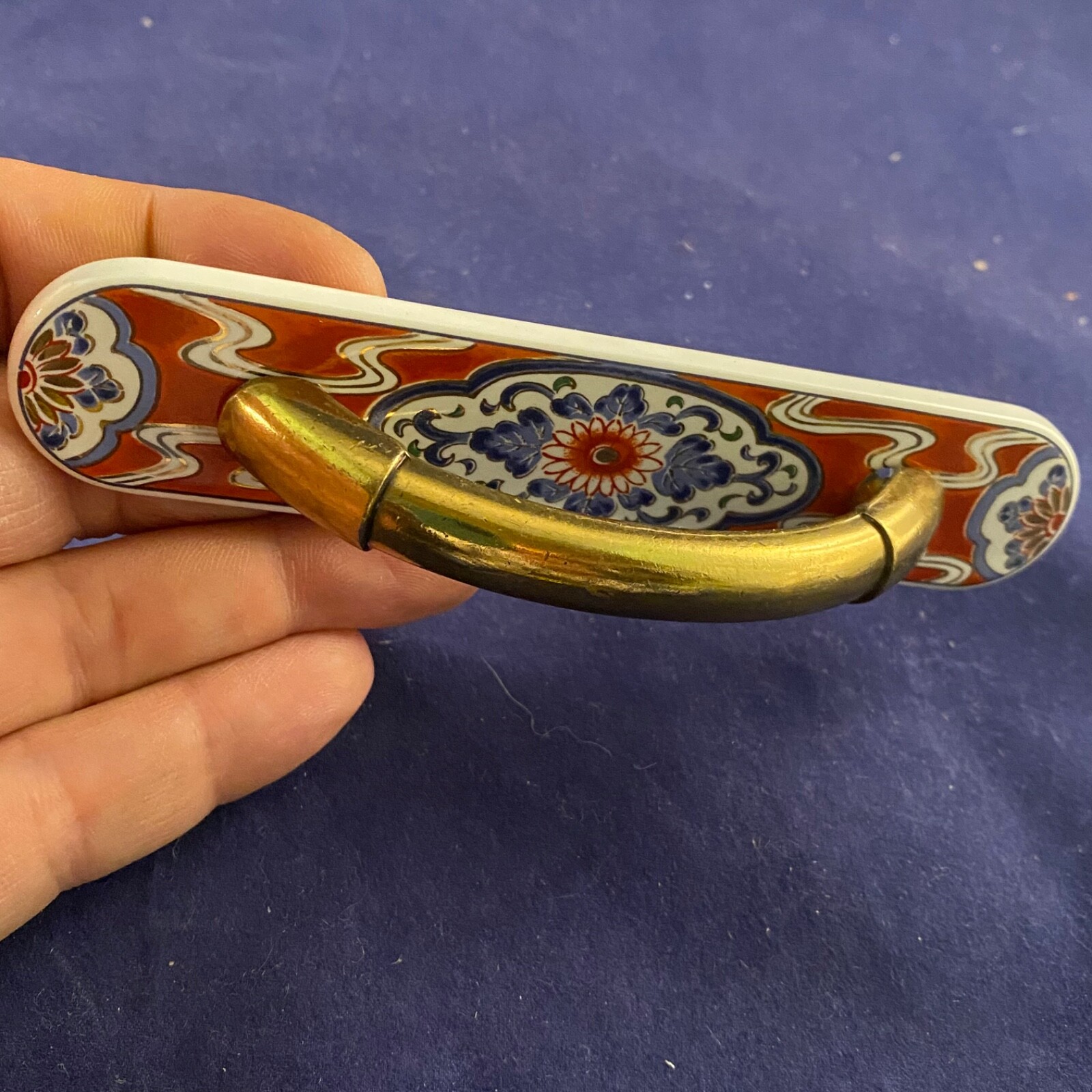1985 Belwith Japan Ceramic Metal Drawer Door Handle NEW UNUSED