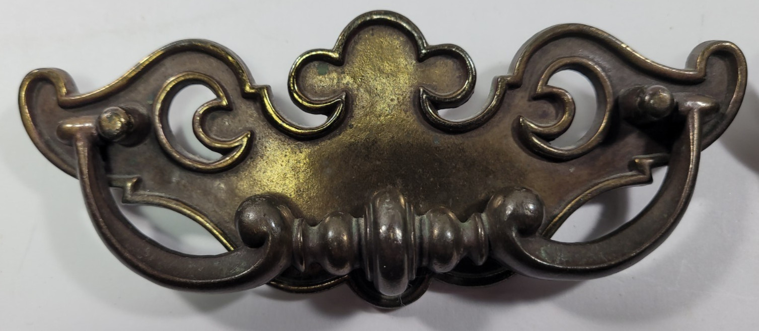 Vintage Brass Batwing Chippendale Style Drop Bail Pull Drawer Hardware BPC 2716