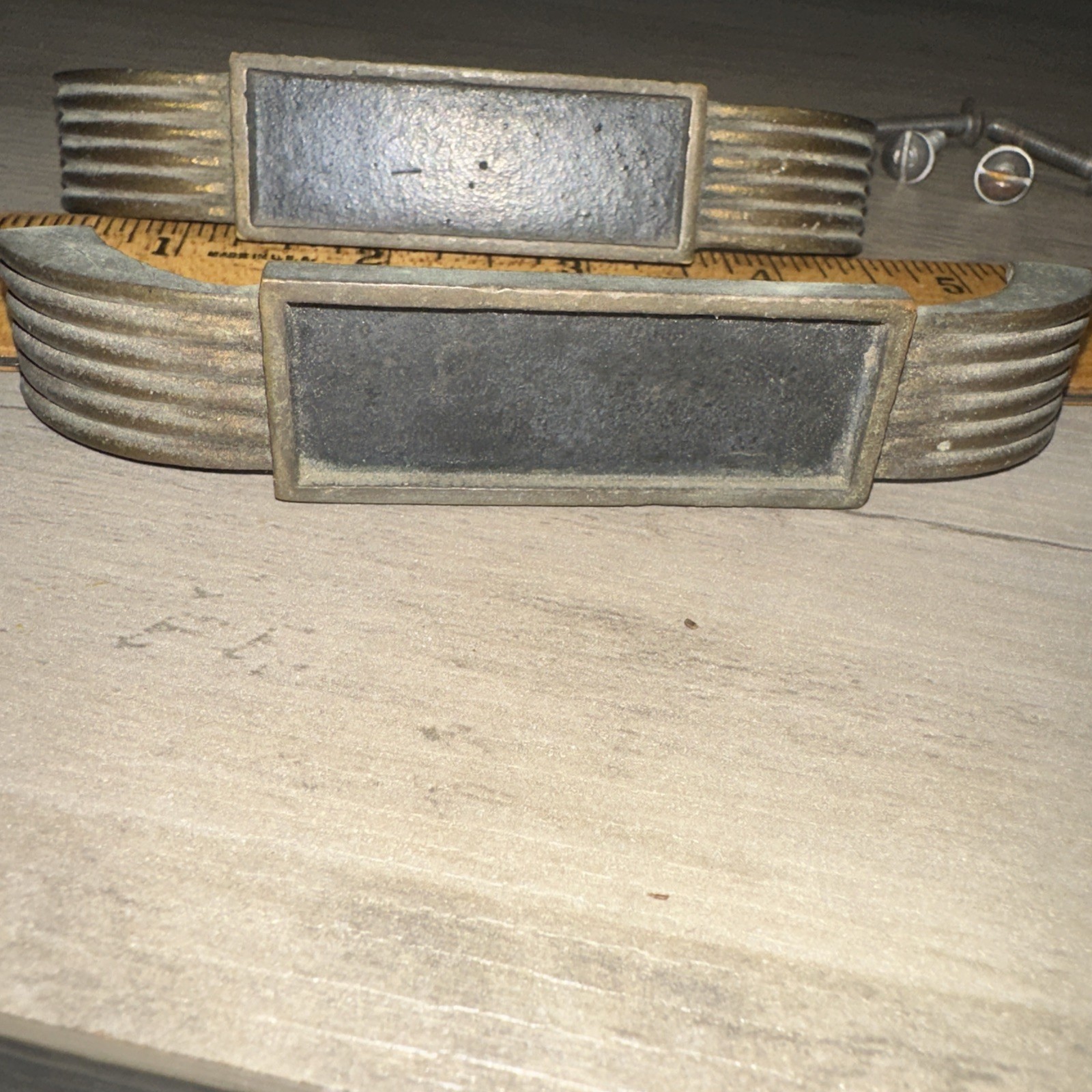 2 Brass Drawer Pulls Mid Century Vintage Pulls