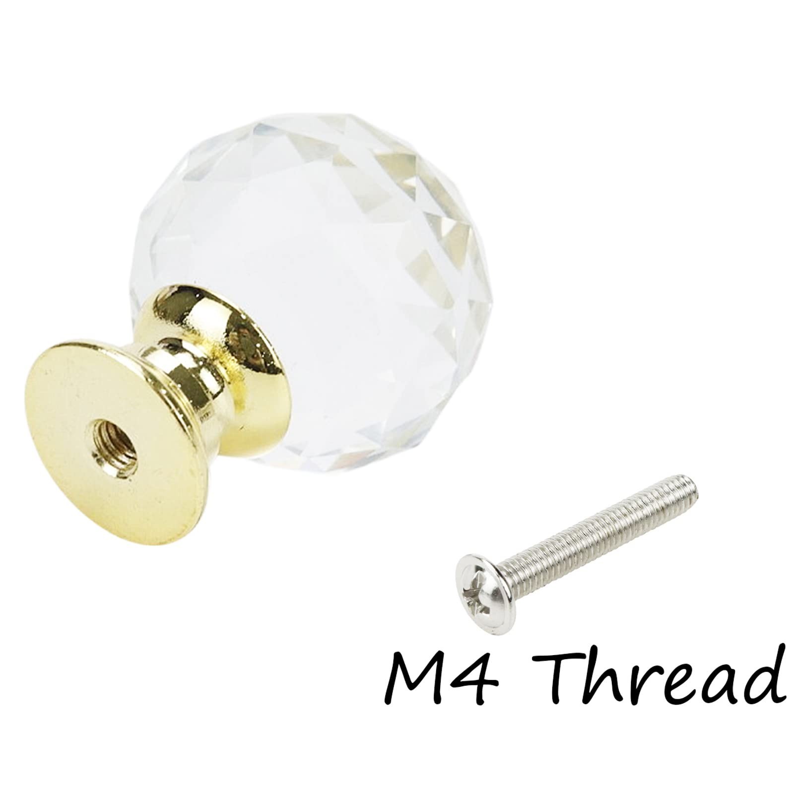 Xiaoyztan Crystal Cabinet Knobs,1 Inch(25 mm) Round Glass Knobs Kitchen Cabin…