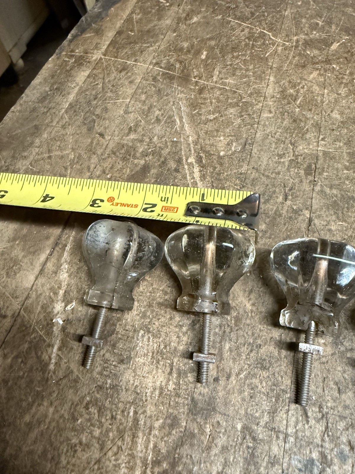 Antique Art Deco Cabinet Drawer Pulls Crystal Glass Knobs Handles Hardware USA
