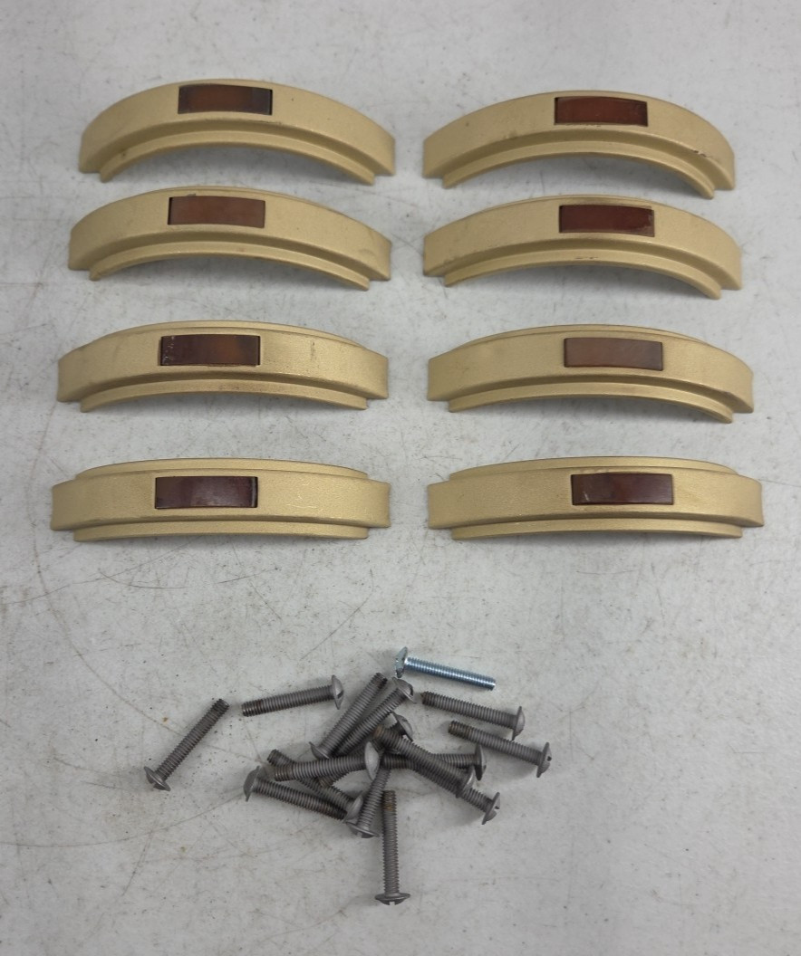 Vintage Lot of 8 Curved Handle Drawer Pulls Dresser Cabinet Mid Century Modern