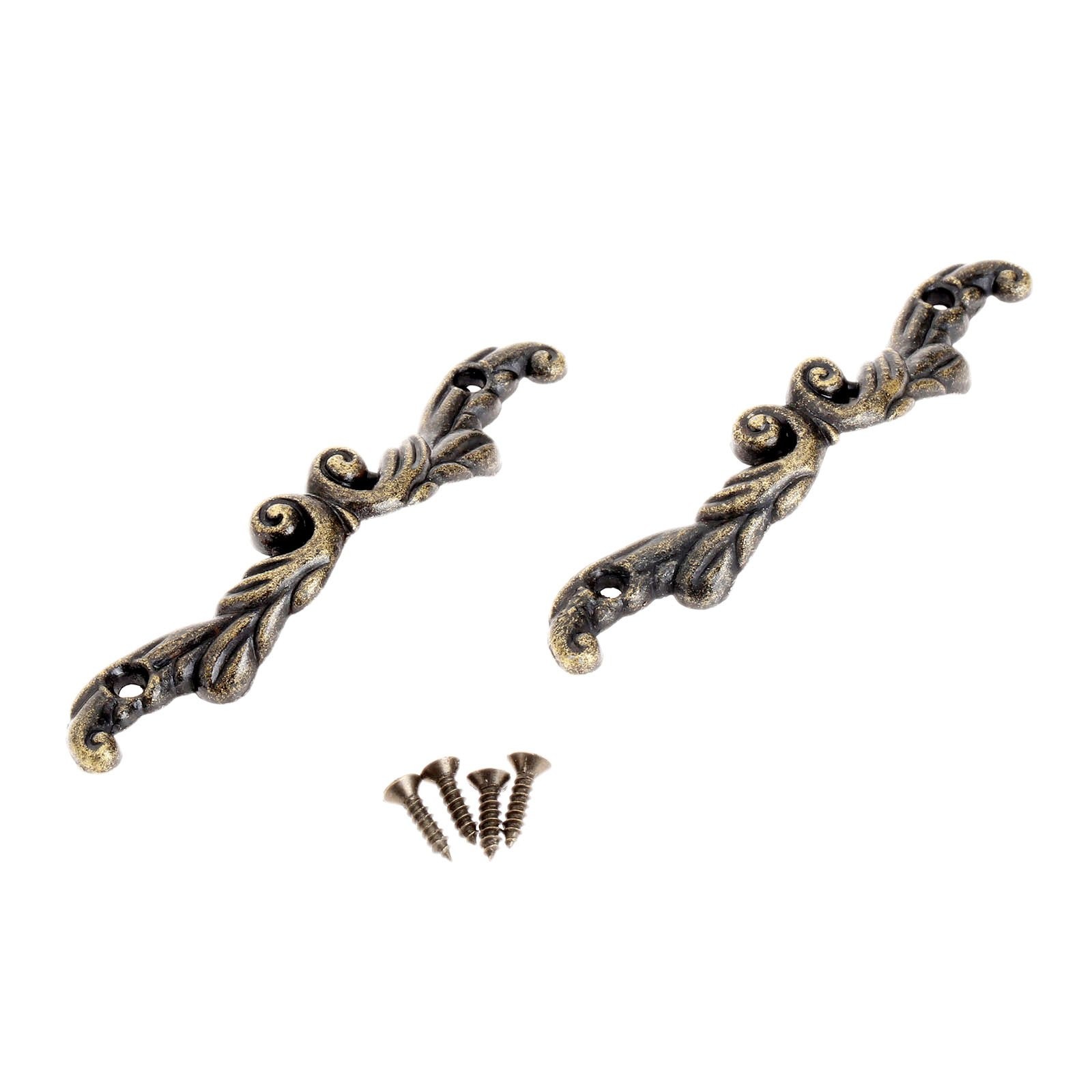Drawer Pull 10 Pack Zinc Alloy Antique Brass Vintage Decorative 75mm Jewelry Box