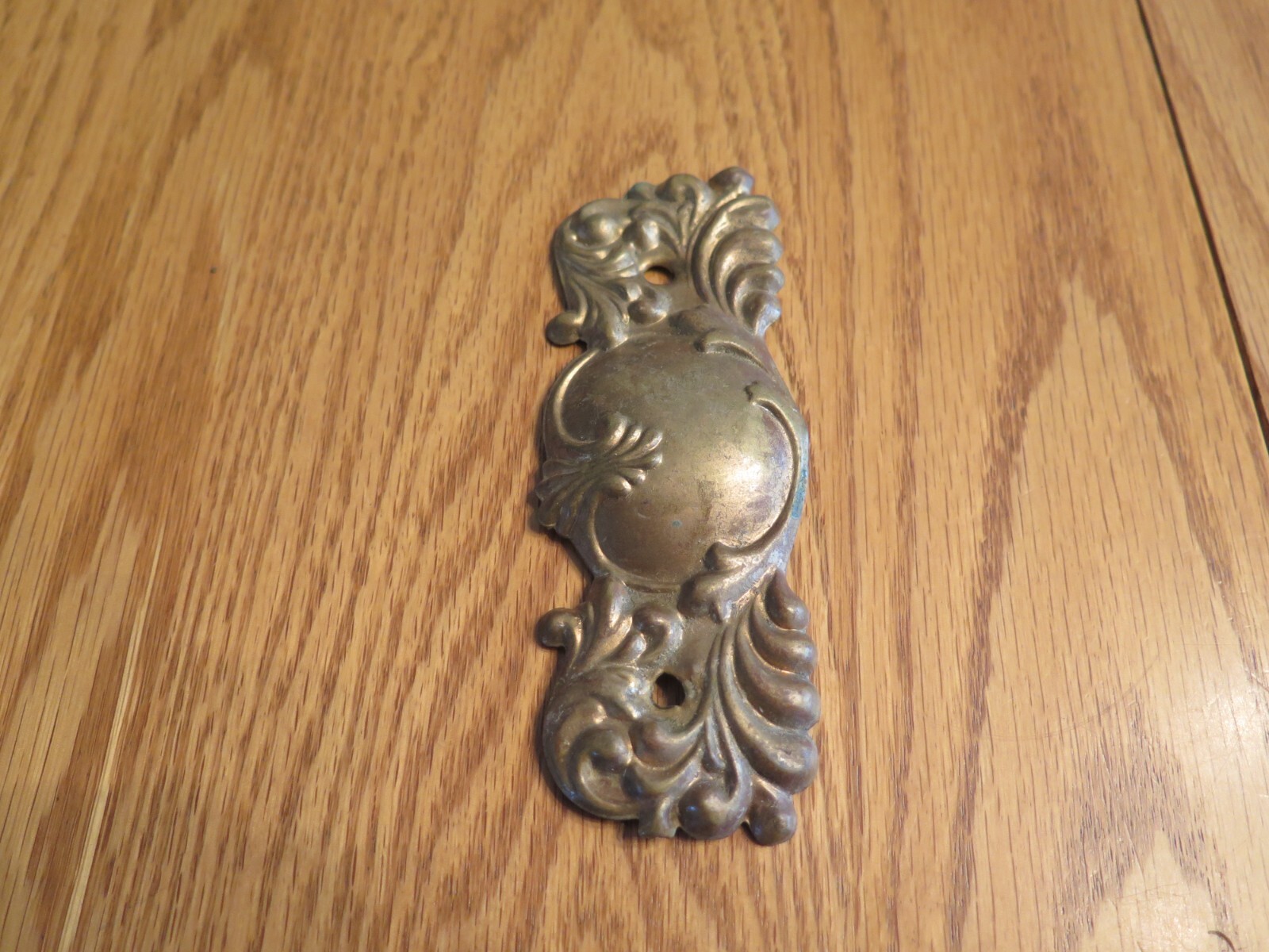 3 Vintage Brass? Dresser Cabinet Drawer Back Plate? Hardware Lightweight Salvage