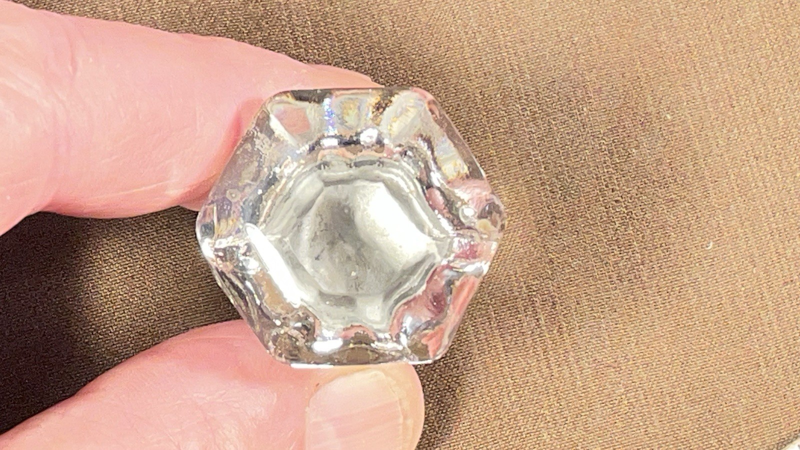 Antique Original Dental Medical Cabinet Glass Drawer Knob Pull Hardware