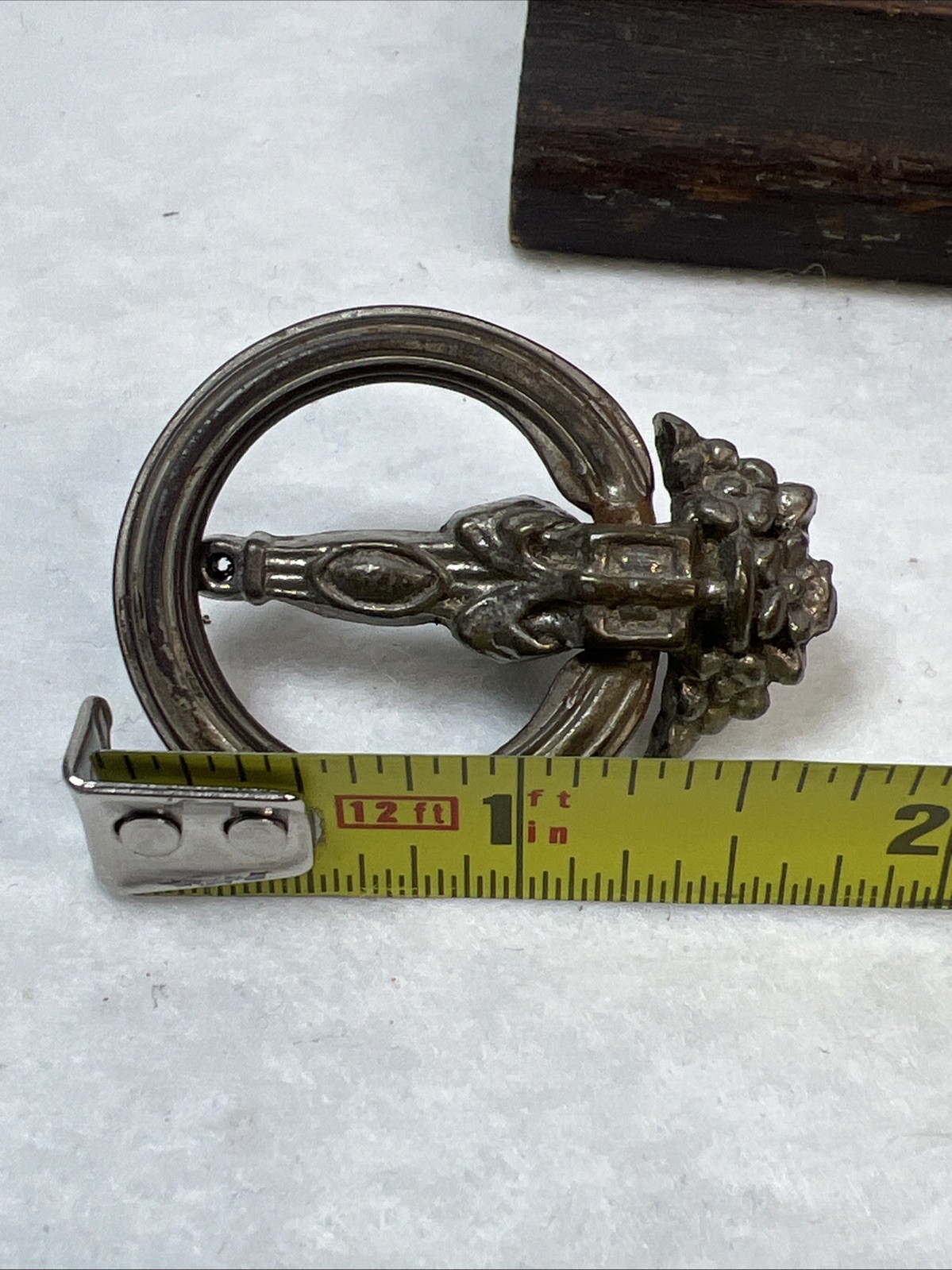 Antique Ornate Victorian Ring Drawer Pulls Nickel Steel Grapes
