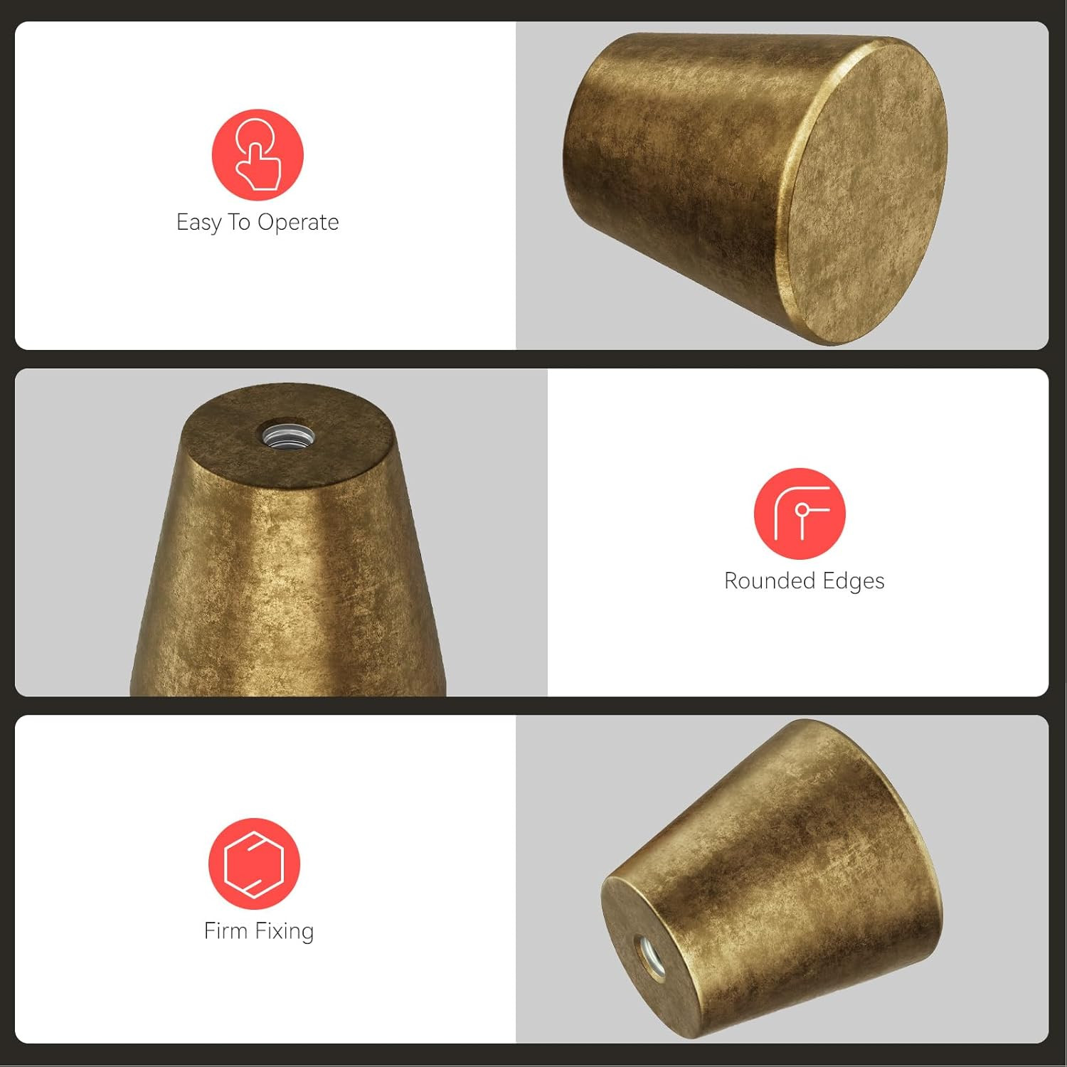homdiy 10 Pack Antique Brass Cabinet Knobs Drawer Knobs Vintage Small Drawer