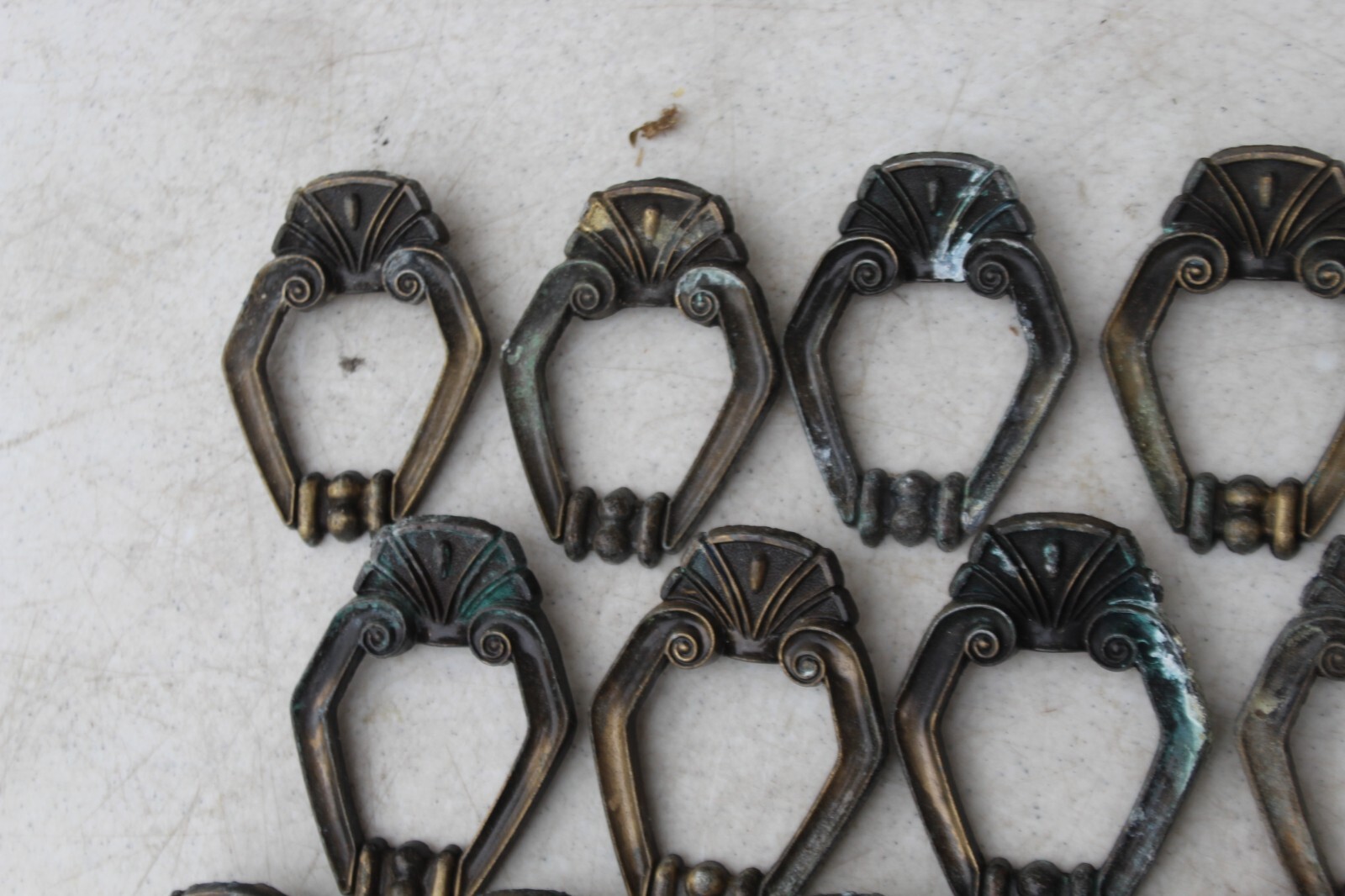 27 LOT VTG Toyo Japan Art Nouveau Art Deco Bronze Cabinet Drawer Pulls Handles