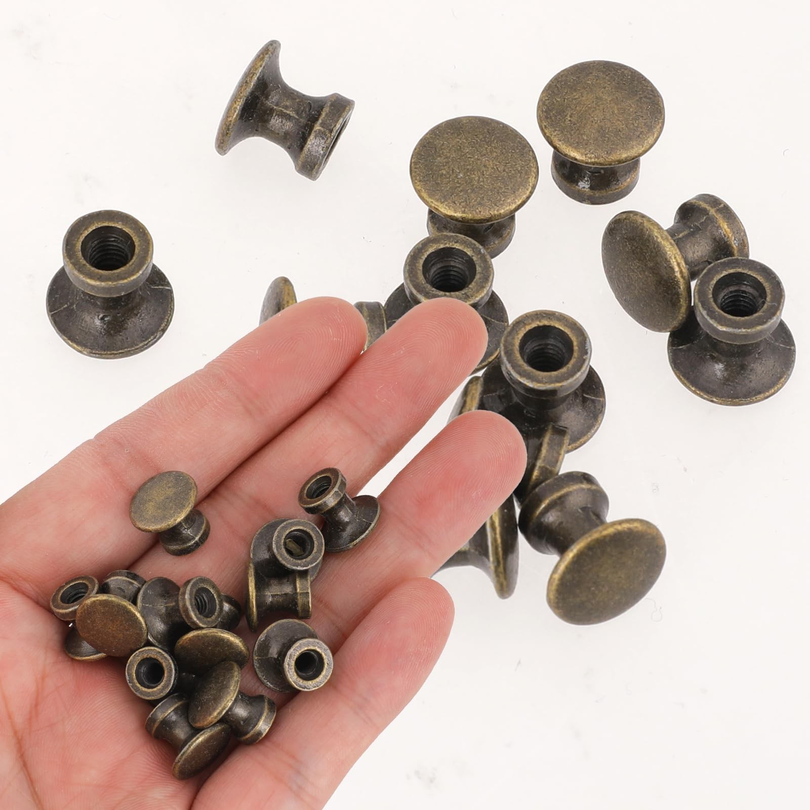 KALIONE 12 Pcs 1/2 Inch Mini Drawer Pulls, Handles for Jewelry Mini, Vintage