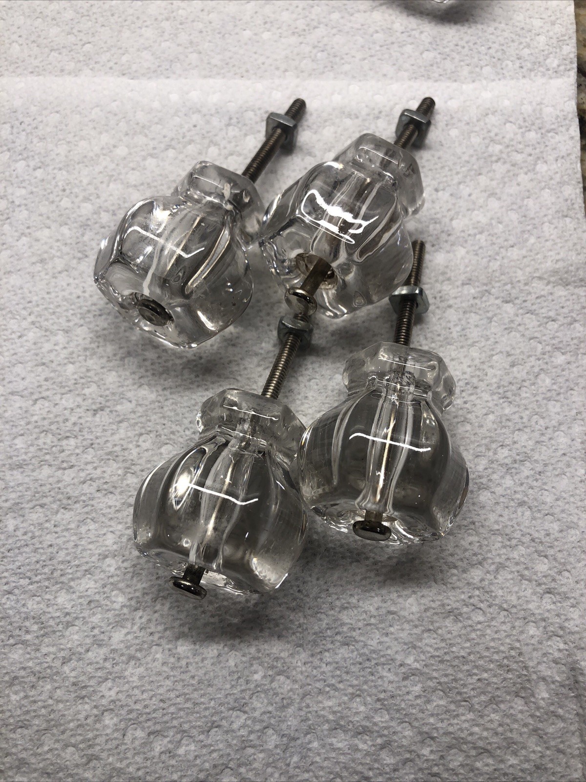 Vintage Drawer Pulls Cabinet Doors Dresser Farmhouse Hardware Set Of 4 Glass