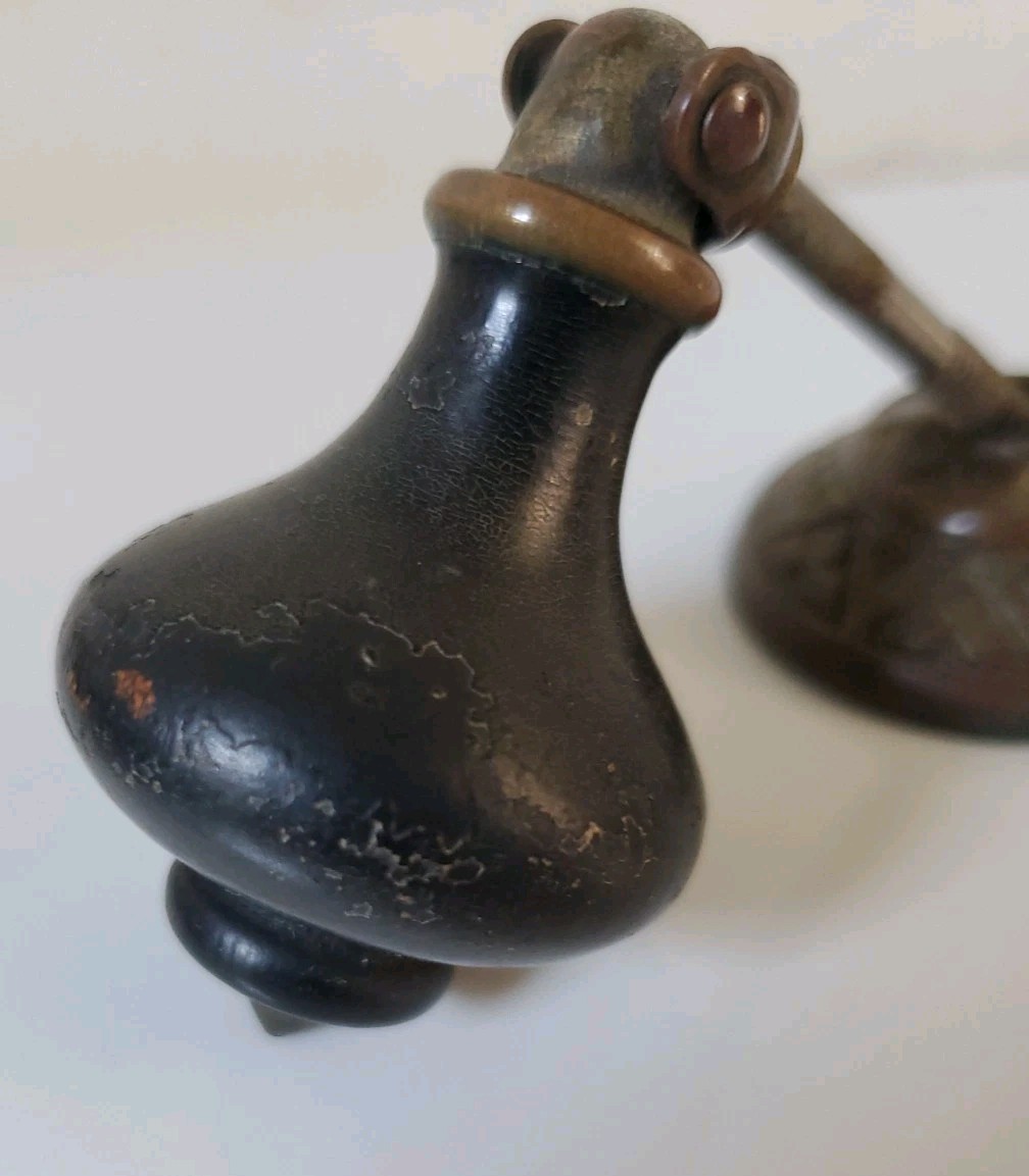 Atq Victorian Eastlake Teardrop Drawer Pulls Set 12 Black Wood & Metal + Extras