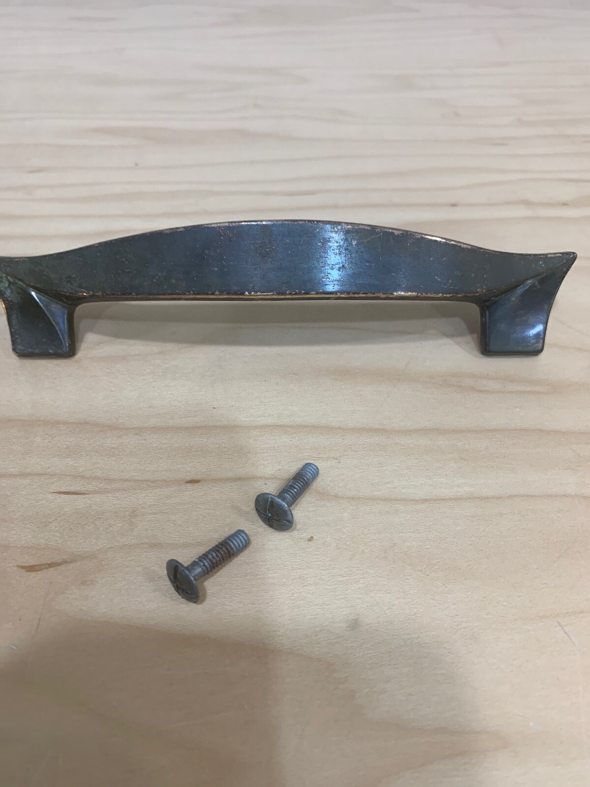 Vintage Keeler Solid Brass Bronze Tone Cabinet Door Drawer pulls Hardware 5” oc