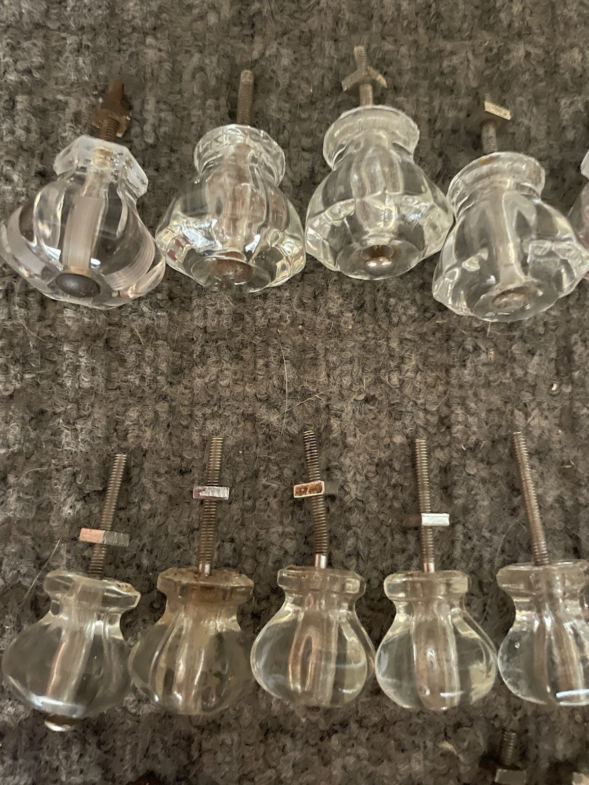 Antique Crystal Knobs. 35 Count. Some Are Very Old, Some Are 20 Years Old.
