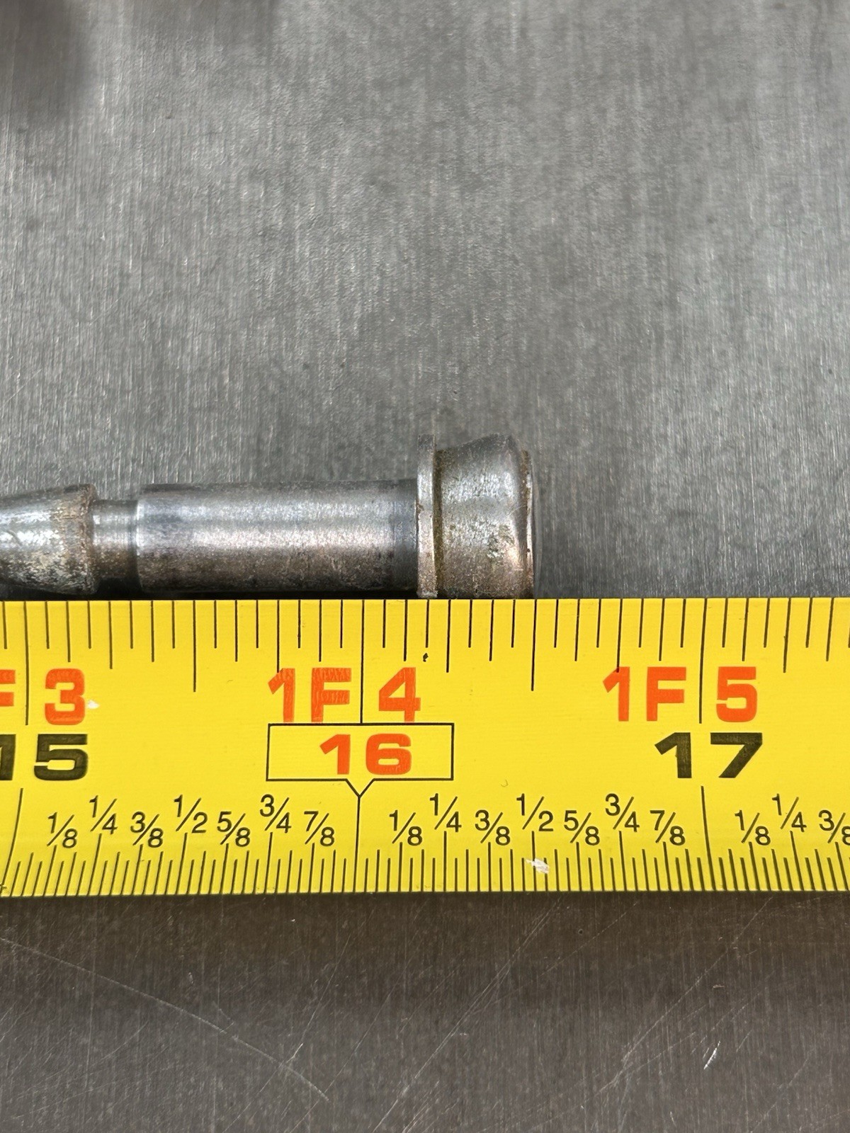 QTY 1 ANTIQUE CARD CATALOG SKEWER ROD WITH PLATED BRASS KNOB- PARTS ONLY RUST