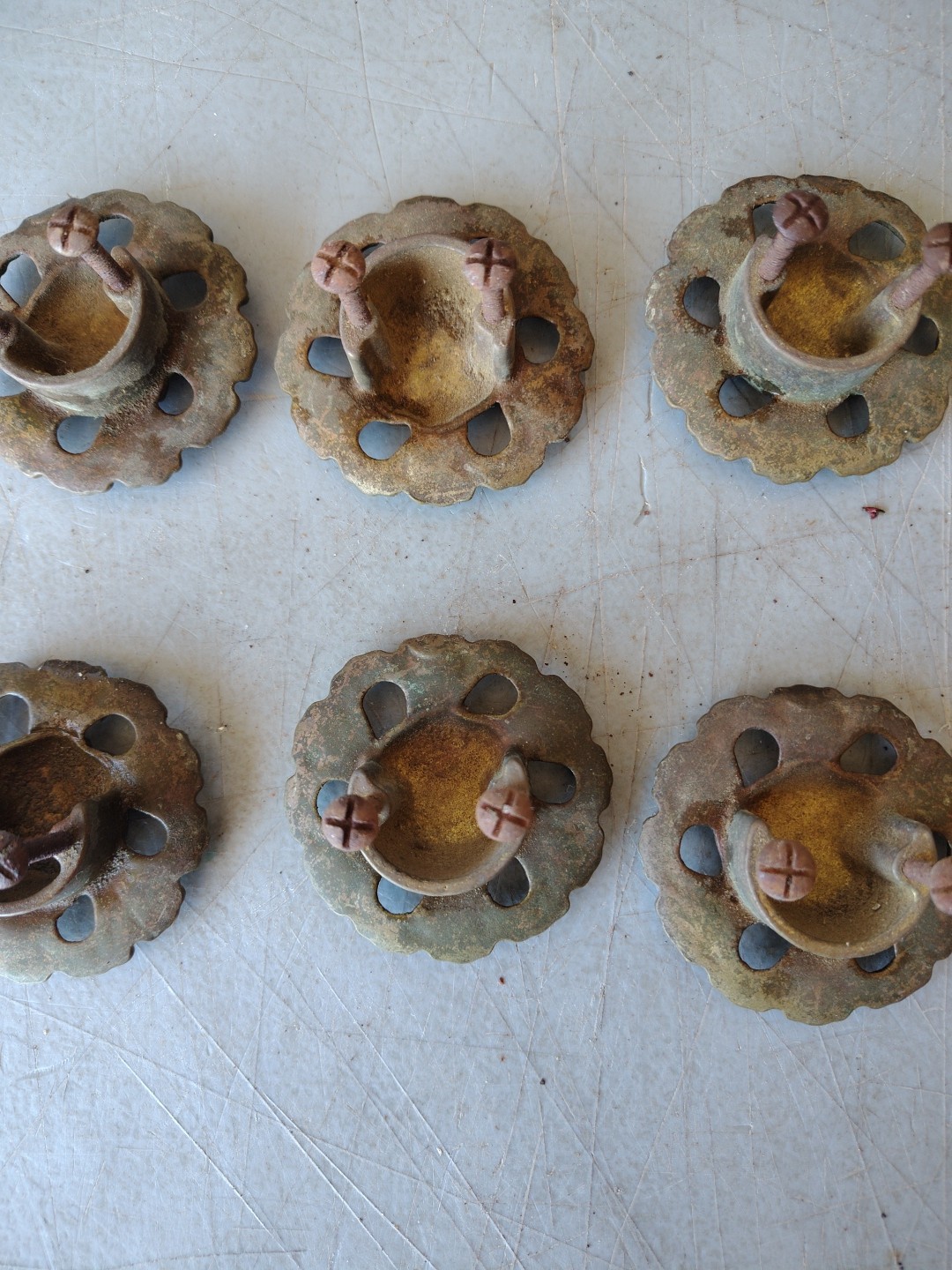 Antique Vintage Knob Drawer Door Pull Victorian Furniture Hardware Set of Six