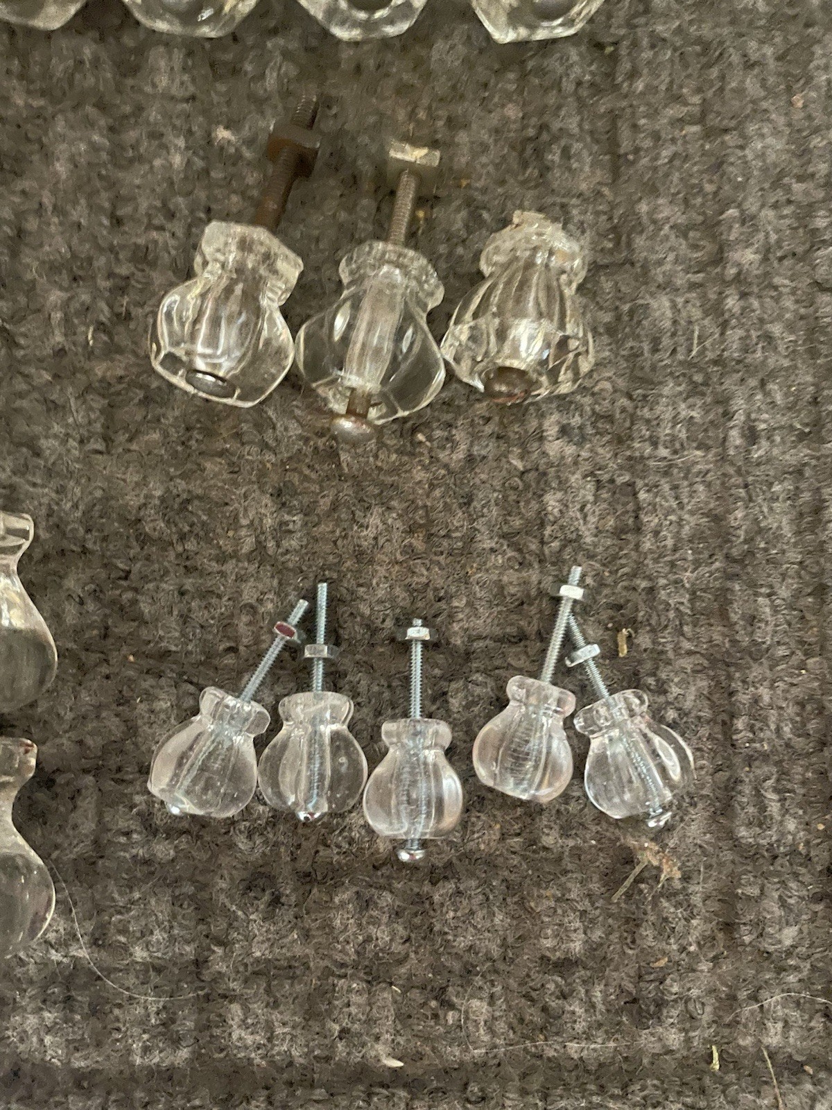 Antique Crystal Knobs. 35 Count. Some Are Very Old, Some Are 20 Years Old.