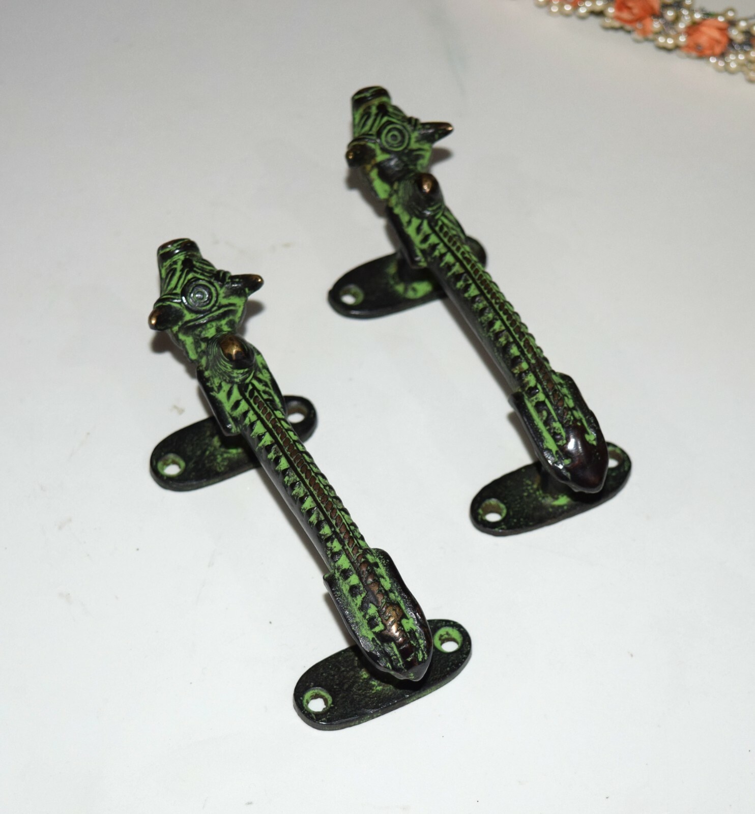 Tribal Art Nandi Door Handles Pair Farming Bull Cupboard Grips Gate Puller HK162