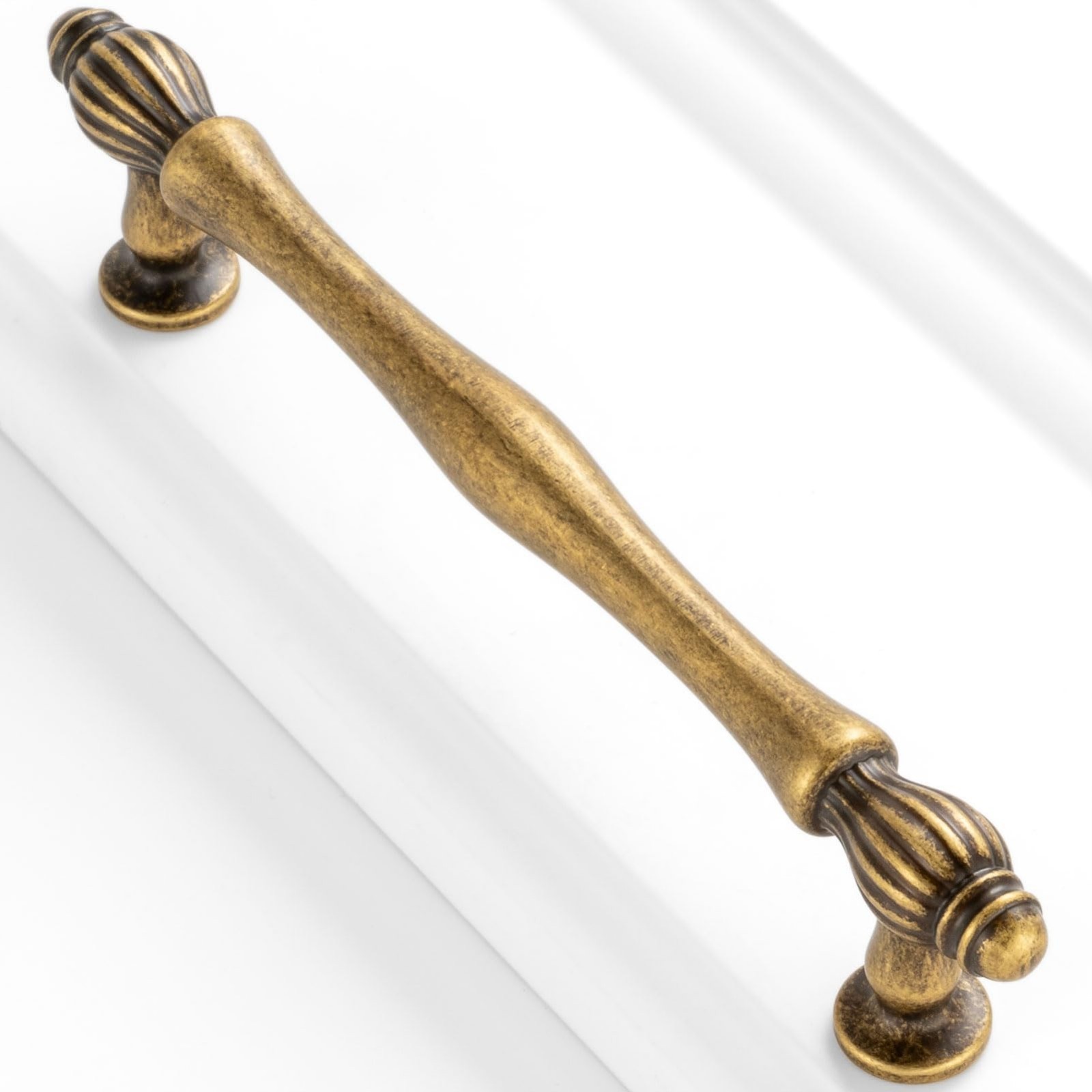 5 Inch Vintage Brass Cabinet Pulls – 10 Pack, Antique Drawer Handles, French Sty