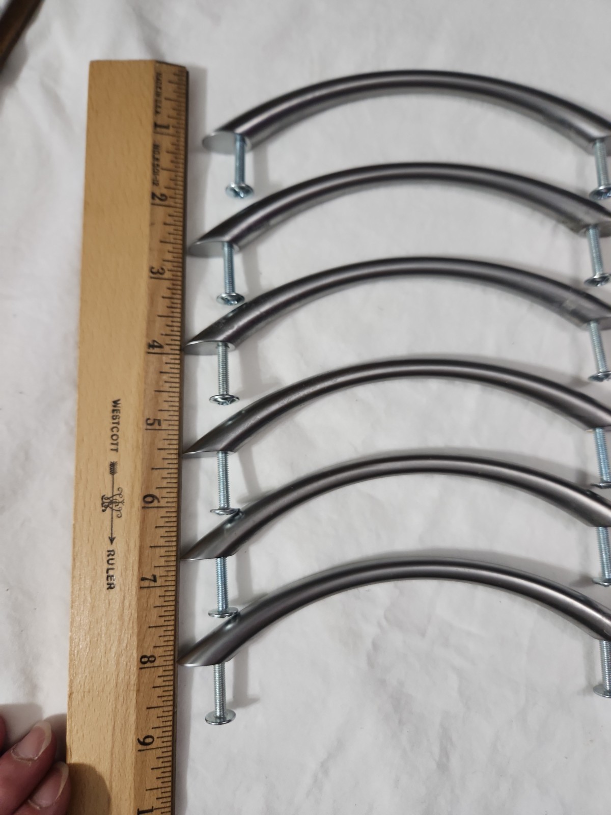 Satin Nickle Large Cupboard Or Drawer Pulls 6″ Modern