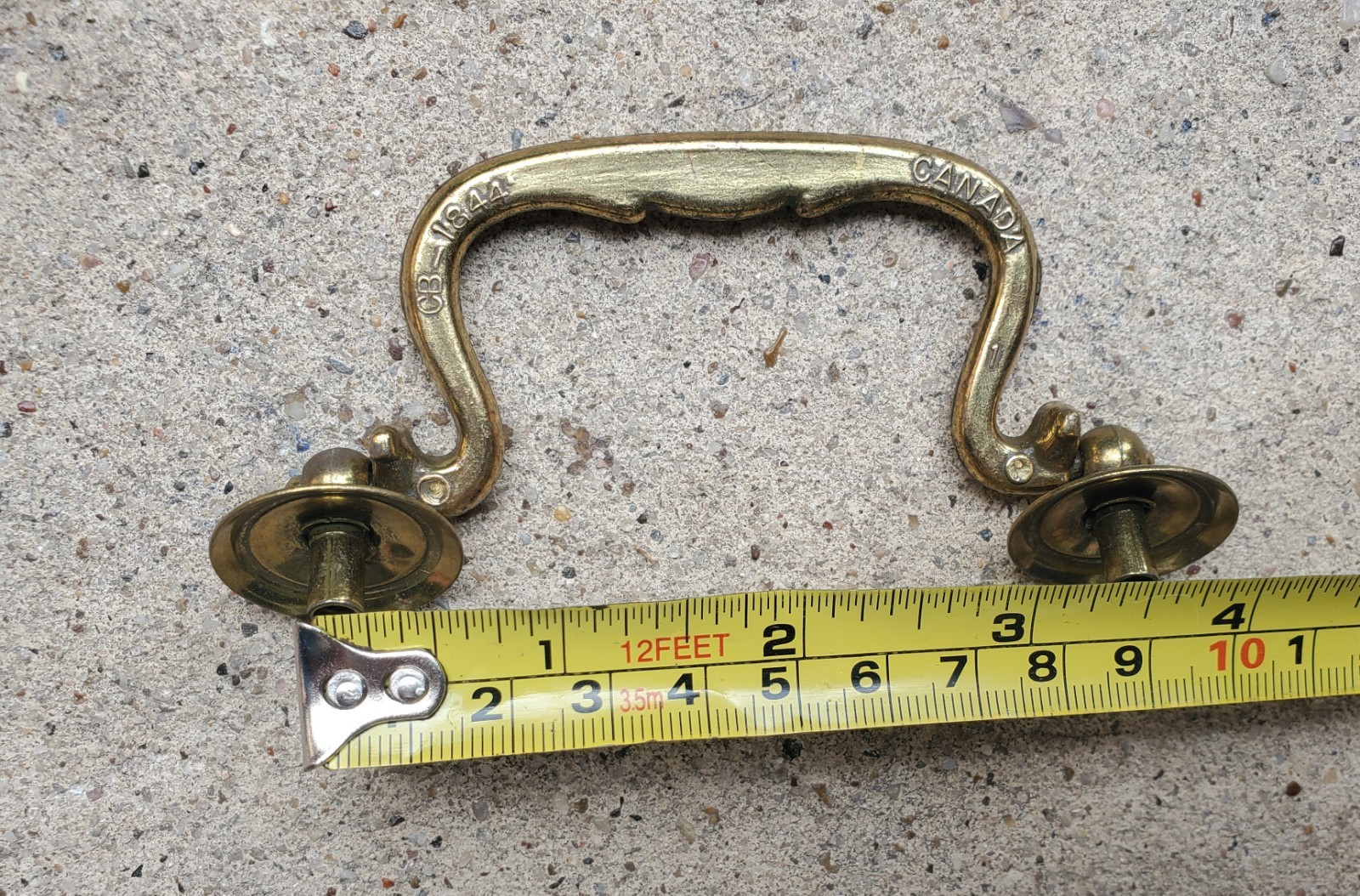 Vintage MCM Cluthe CB-1844 Aged Brass Swan Neck Drawer Pull Canada 3.5″ CTC