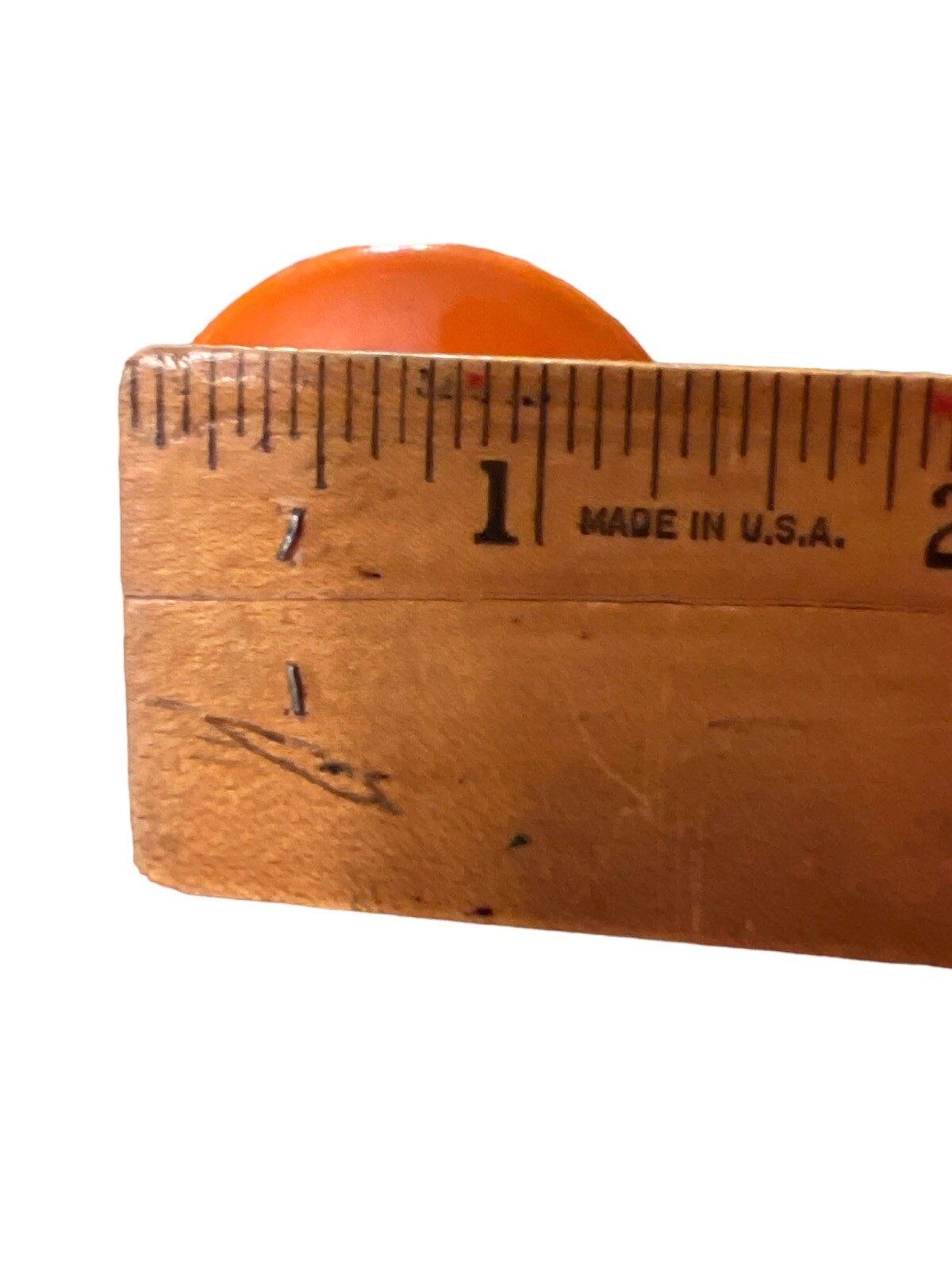 VTG Retro 1970s MCM Orange Mushroom 6 Porcelain Drawer Door Pull Knobs READ