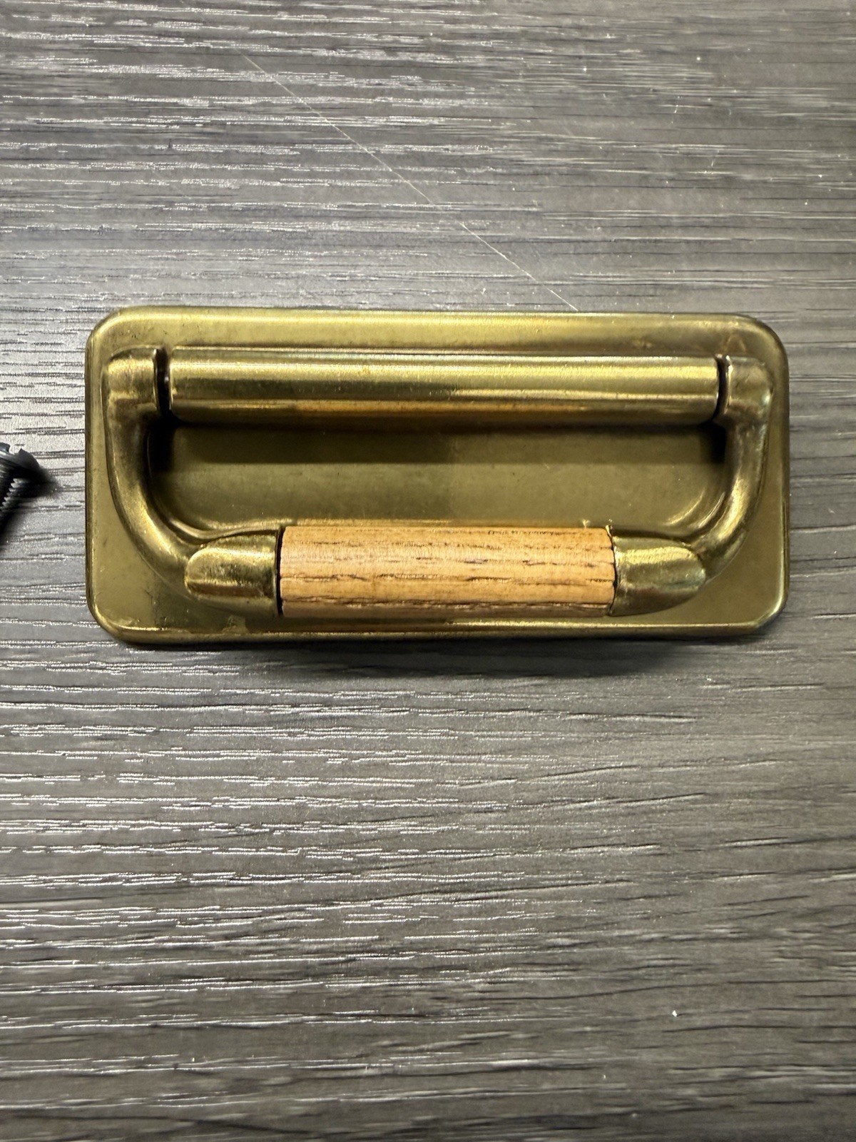 Original KBC Drexel Woodbriar Drawer Pull Oak Rectangle Brass Vintage Dresser(89