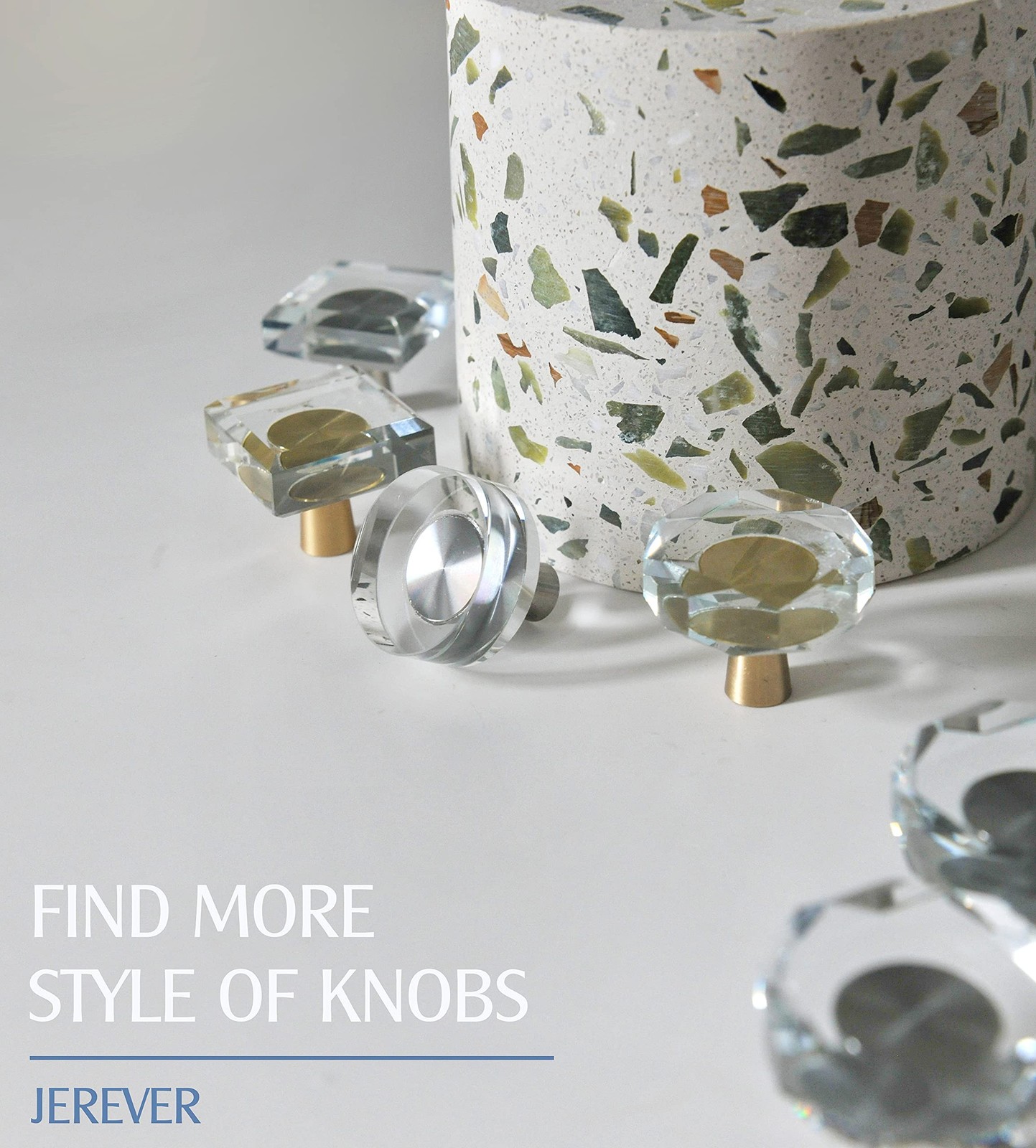 6 Pack Glass Crystal Knobs Brushed Nickel Drawer Pull Cabinet Handle for Dres…