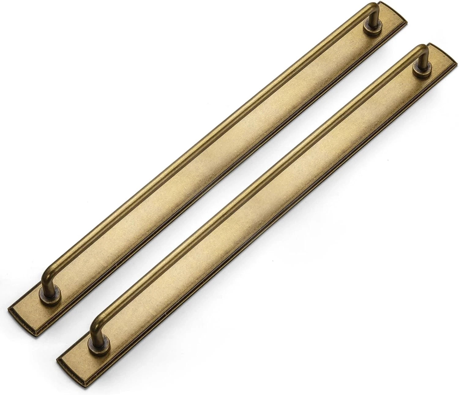 Antique Brass Cabinet Pulls w/ Backplate Vintage Drawer Handles Hardware 12 Pack