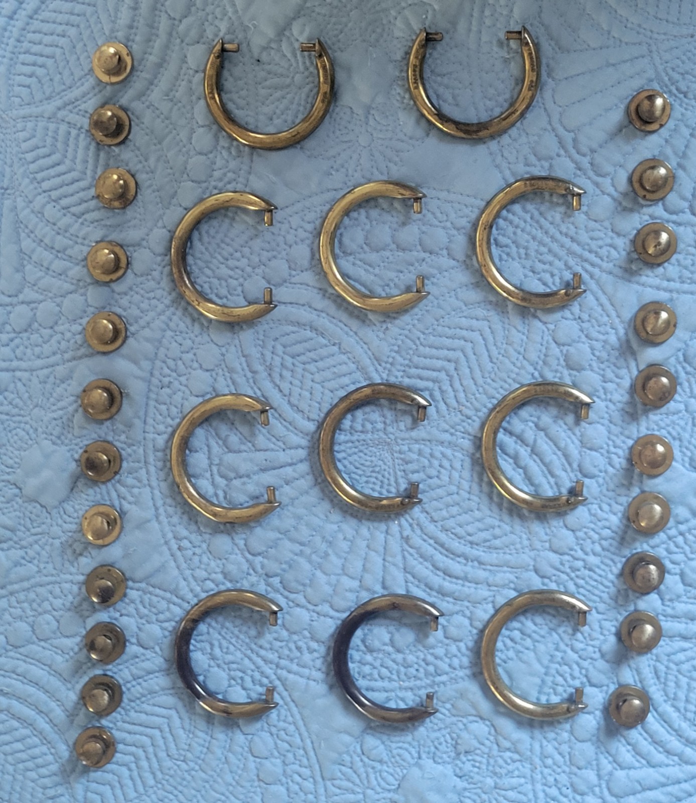 Lot Of 12: Vintage Keeler Brass Co KBC Ring Pull Drawer Handles N09175 Hardware