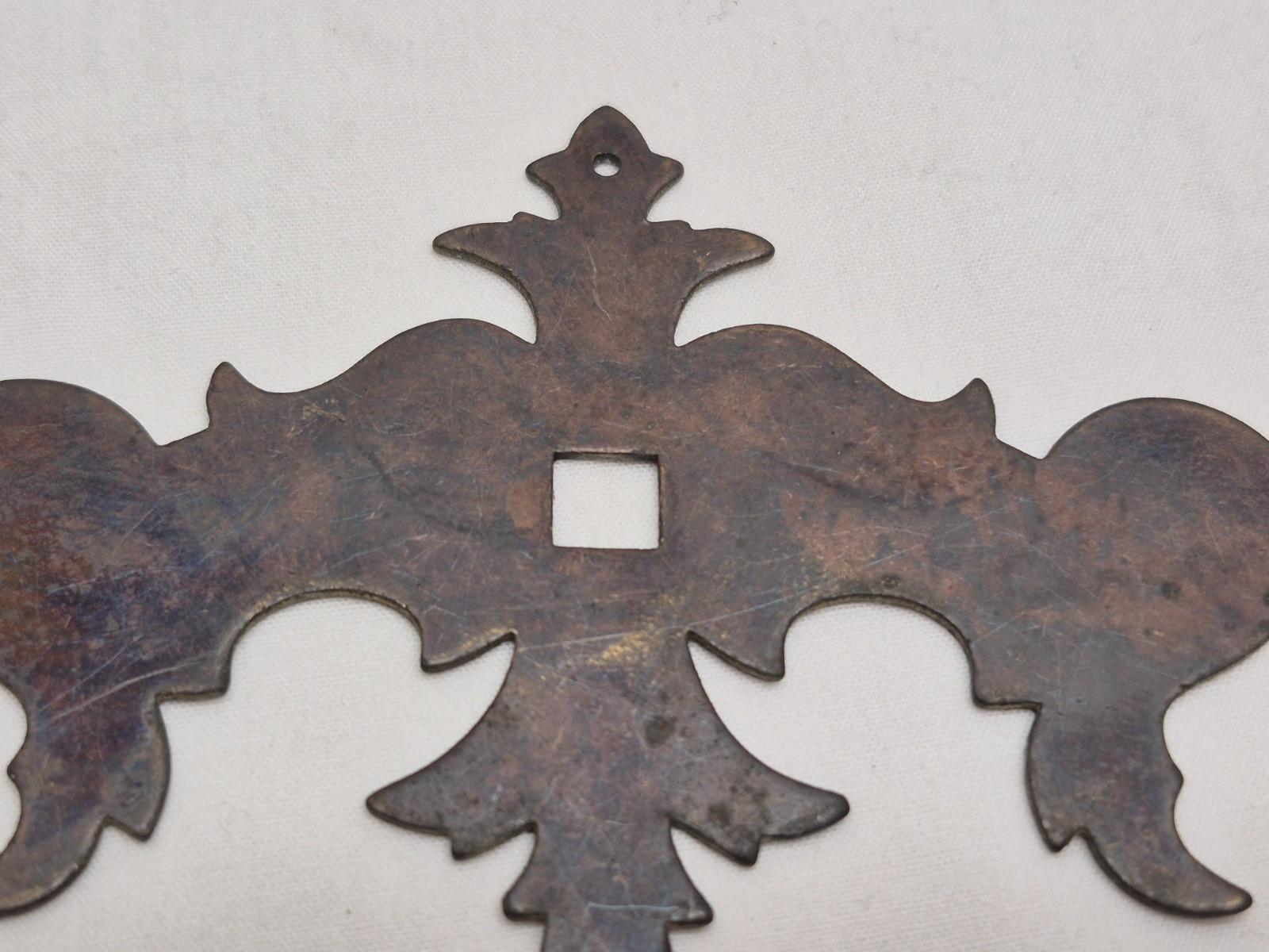 Antique Chippendale Colonial Drawer Cabinet Pull Back Plate Furniture Hardware
