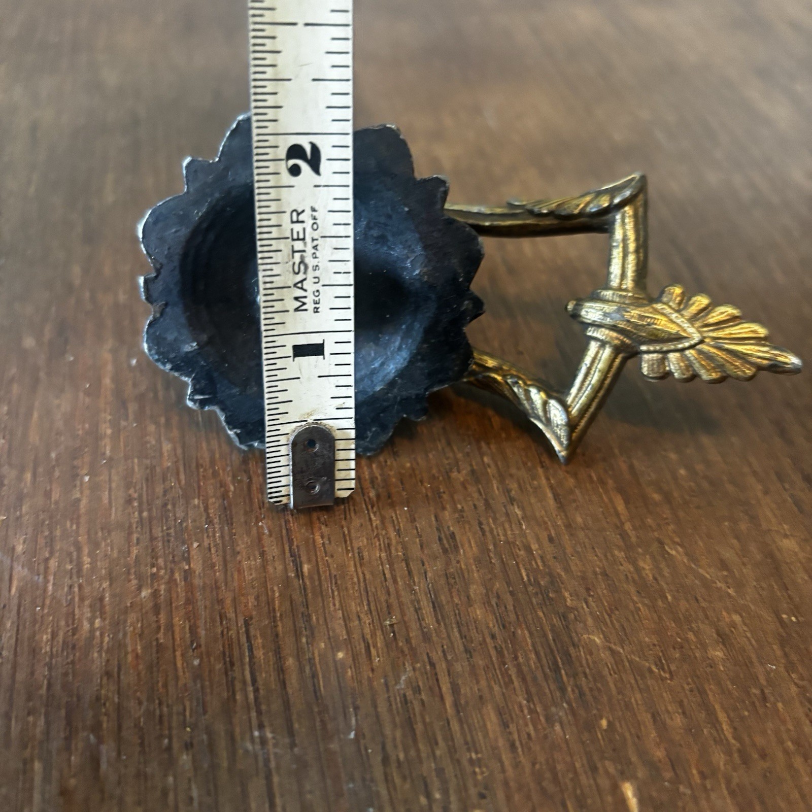 Antique Brass And Cast Iron Drawer Drop Bail Pull Highly Ornate Unique