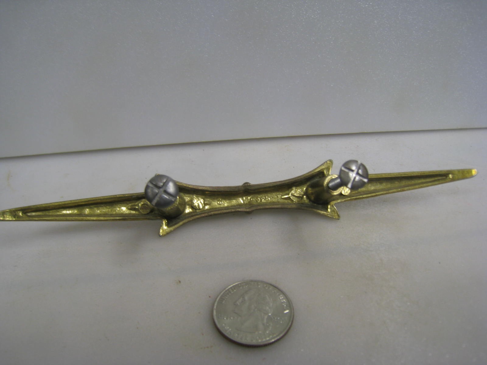 VINTAGE MID CENURY ORNATE BRASS 7″ DRAWER PULL HARDWARE DOOR HANDLES DRAWER