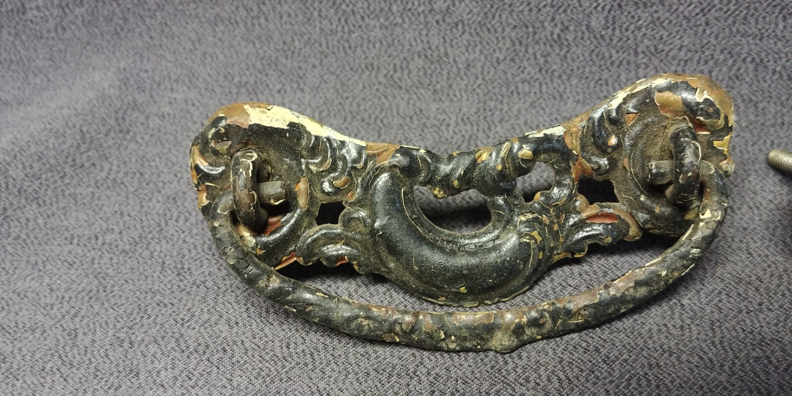 4 Victorian Matching Brass Iron Bail Drop Handle Furniture Pull Hardware 3″ Post