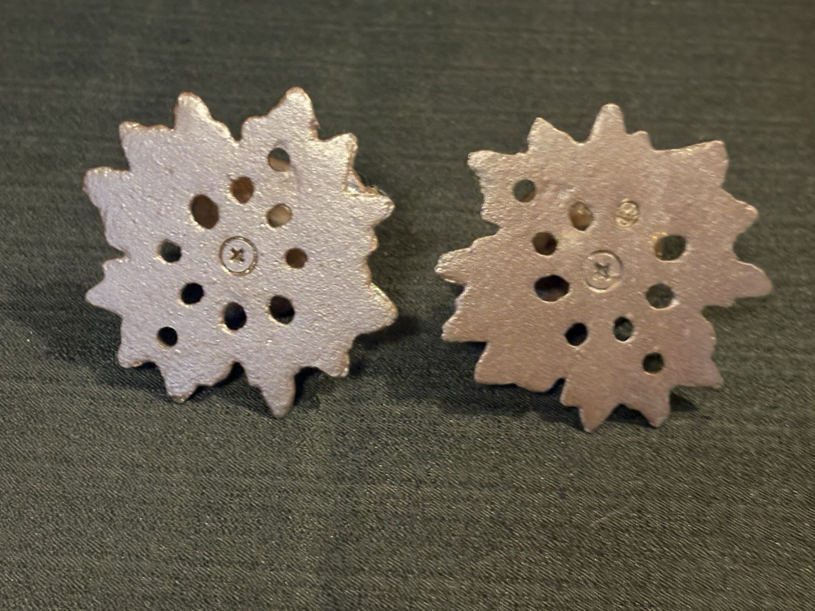 2- Rustic Leaf Cast Iron Drawer Pull 3″ wide