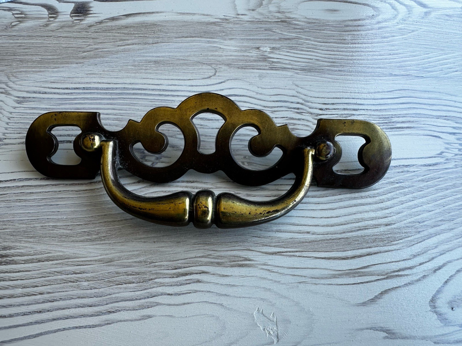 Vintage Brass Drawer Pull Furniture Restoration 6.25” Long