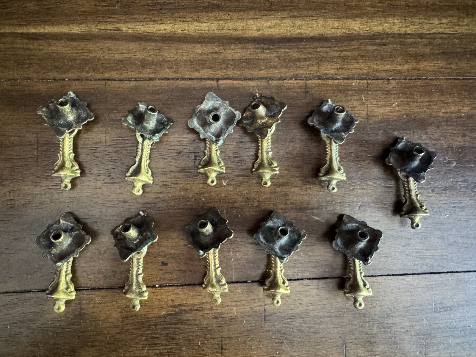 Lot 11 Vintage Antique Brass Drop Bail Drawer Pulls Cabinet Hardware