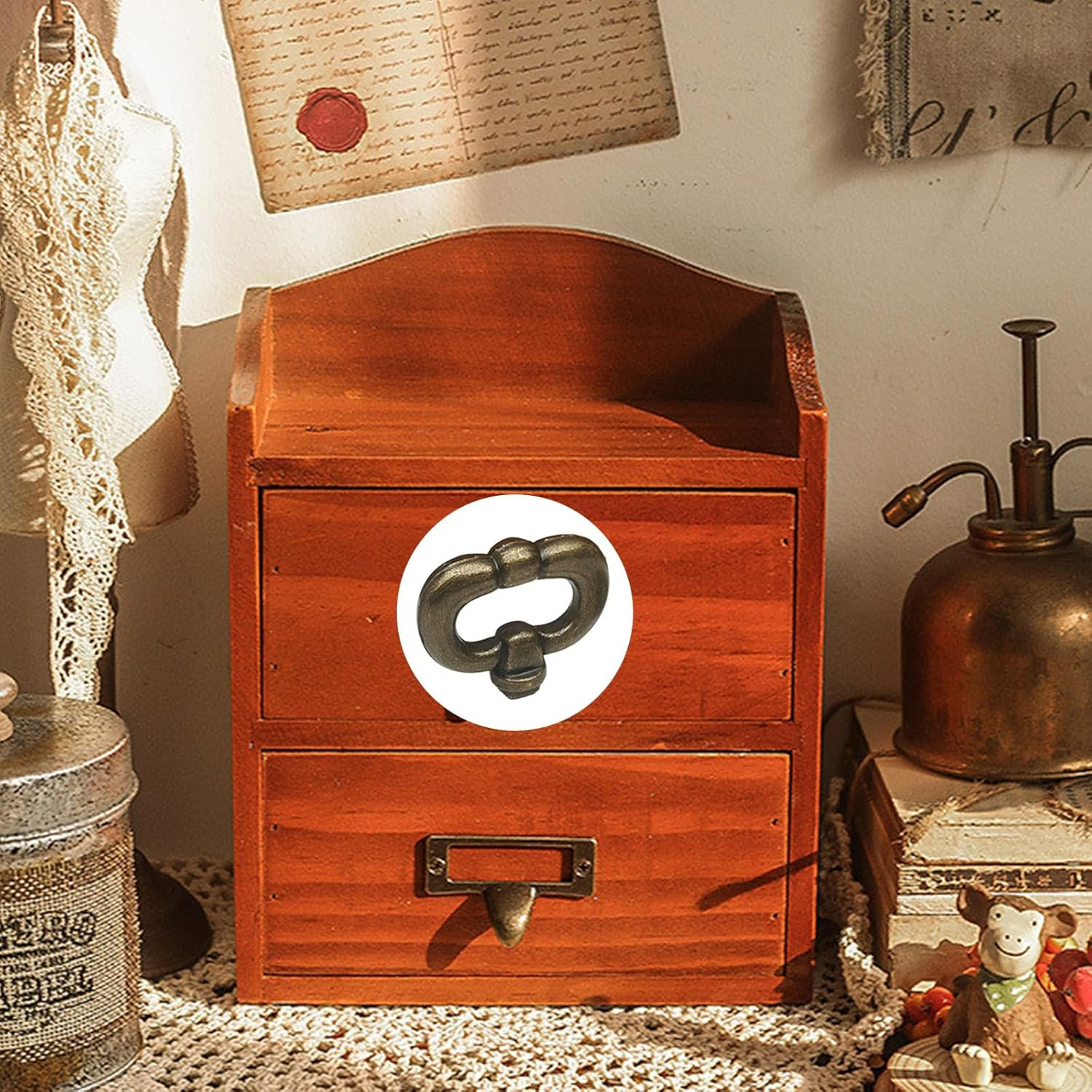 2PCS Vintage Style Drawer Knob Ring, Black Antique Bronze Ring | Furniture