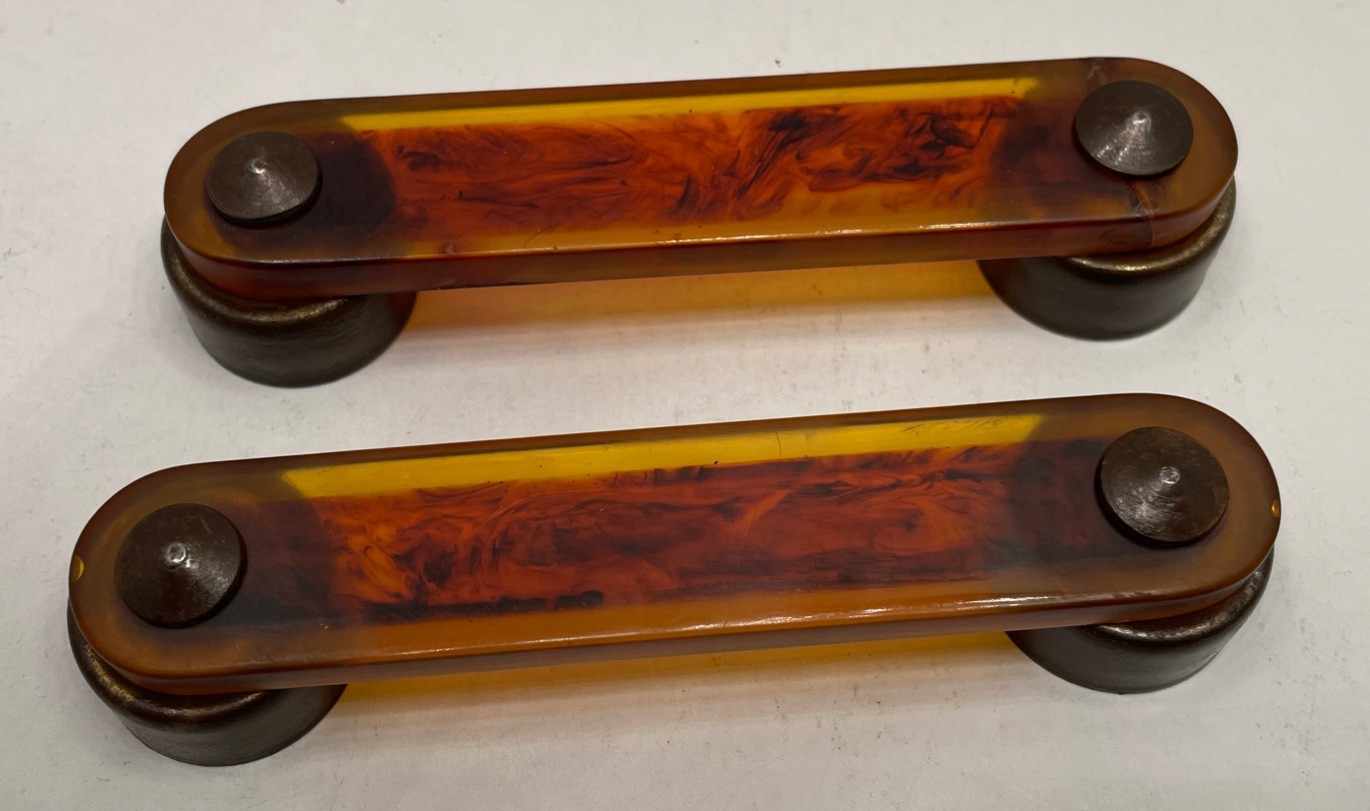 Vintage Art Deco Bakelite Drawer Pulls, Bar Pulls