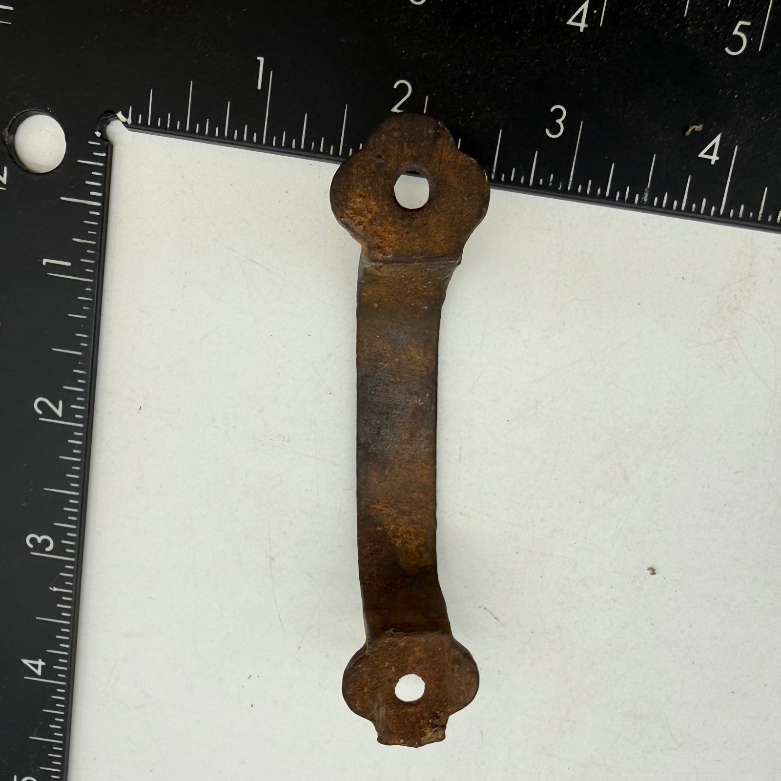 Antique windsor sash pull Cast Iron Ornate Scroll Drawer Handle Rusted Patina 4″