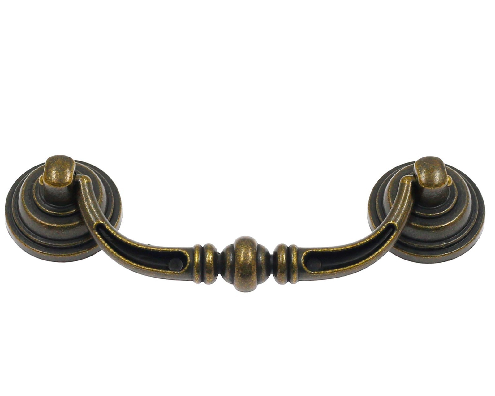 8Pcs Antique Bronze Bail Pull Handles, 3.5″ Hole, Drop Drawer Pulls for Desks