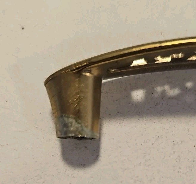 6 Vintage NOS Ajax Drawer Pulls Handles Gold White Center Flower Hardware 987